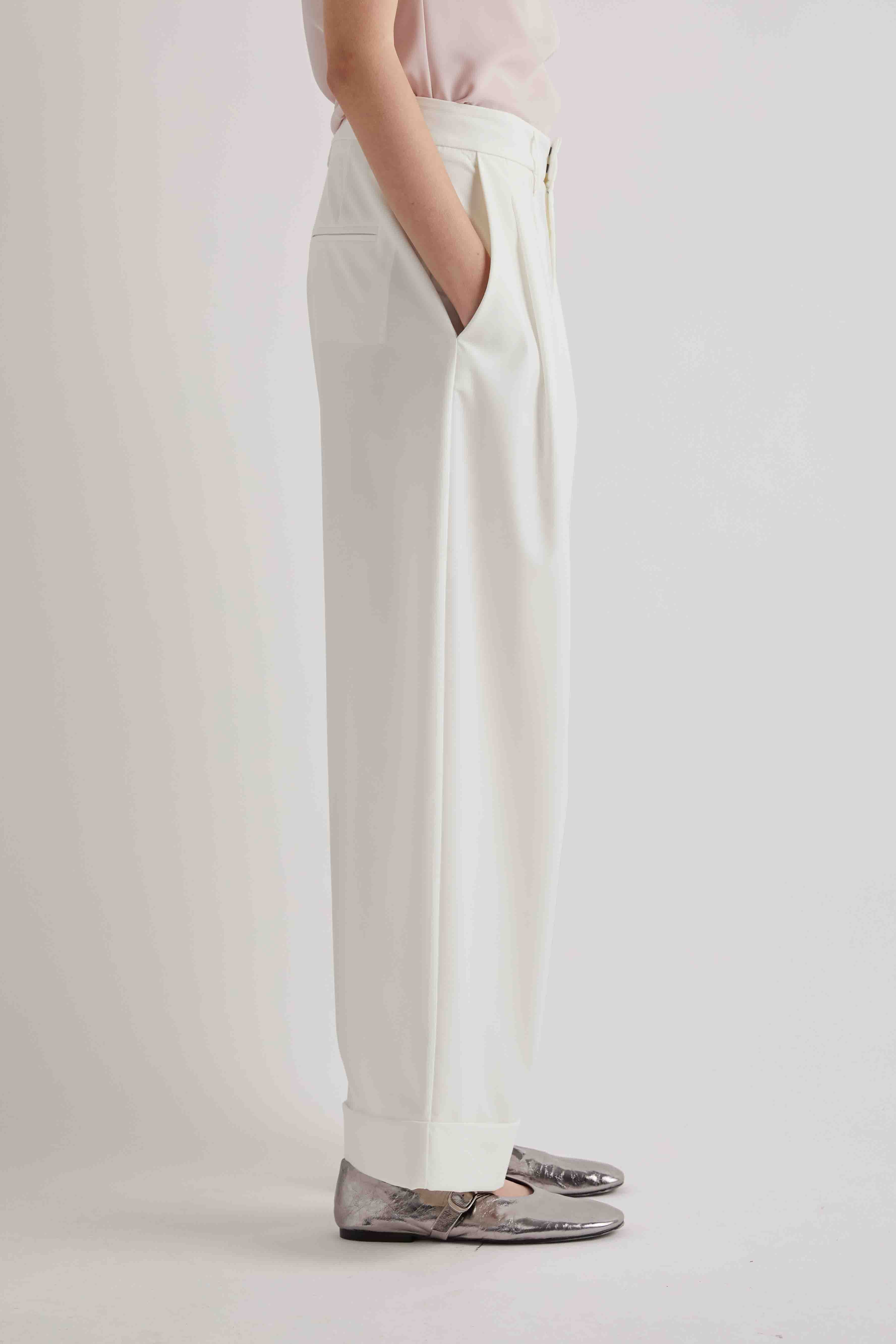 MEIMEIJ CREAM WIDE LEG TROUSERS M6PU01 126