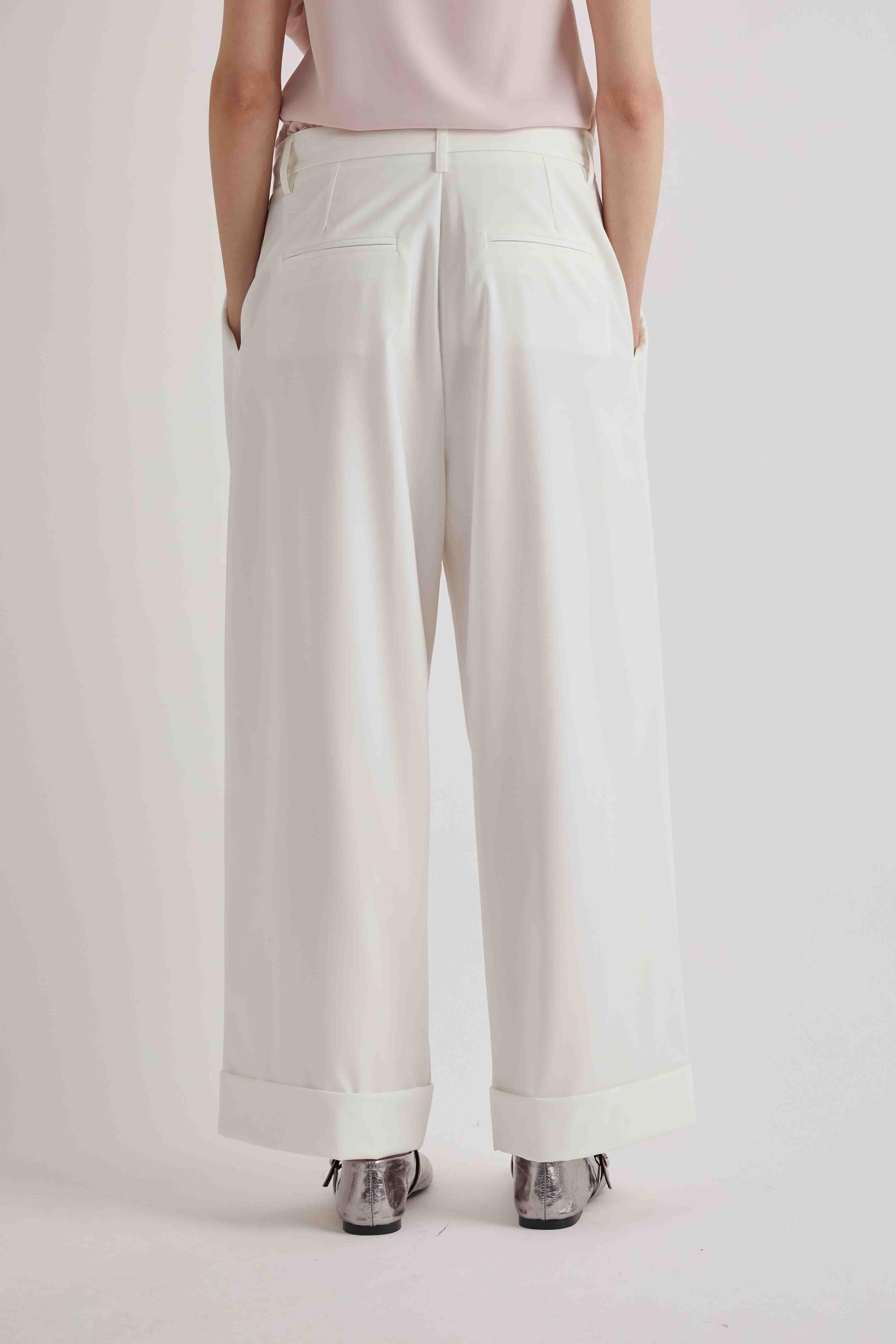 MEIMEIJ CREAM WIDE LEG TROUSERS M6PU01 126