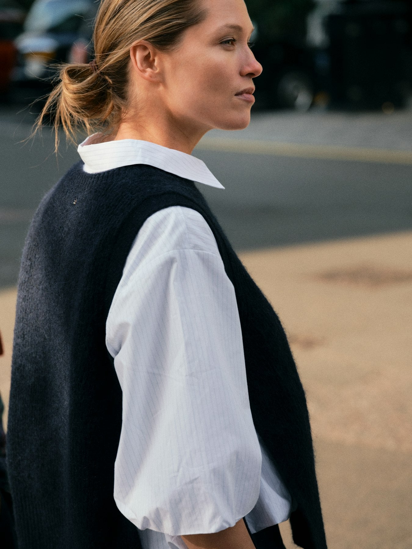 MOS MOSH MMThora Tie Knit Vest Navy 182760 226