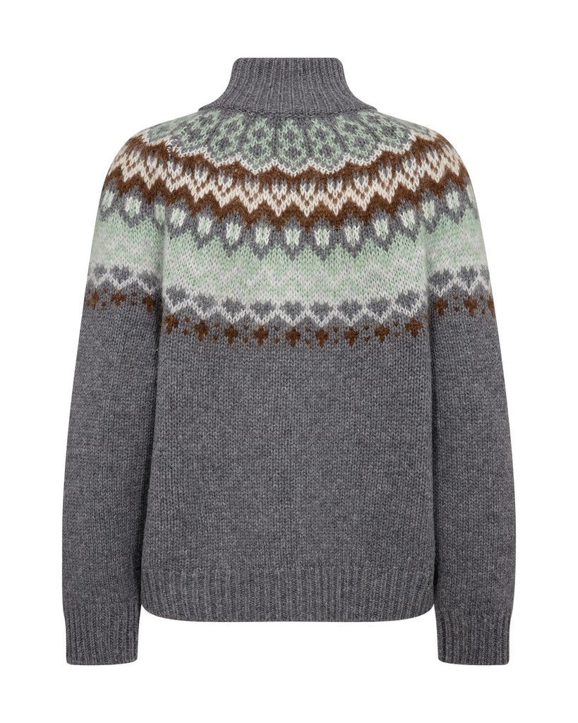 MOS MOSH MMDaya Fjord Highneck Knit grey 183230 226
