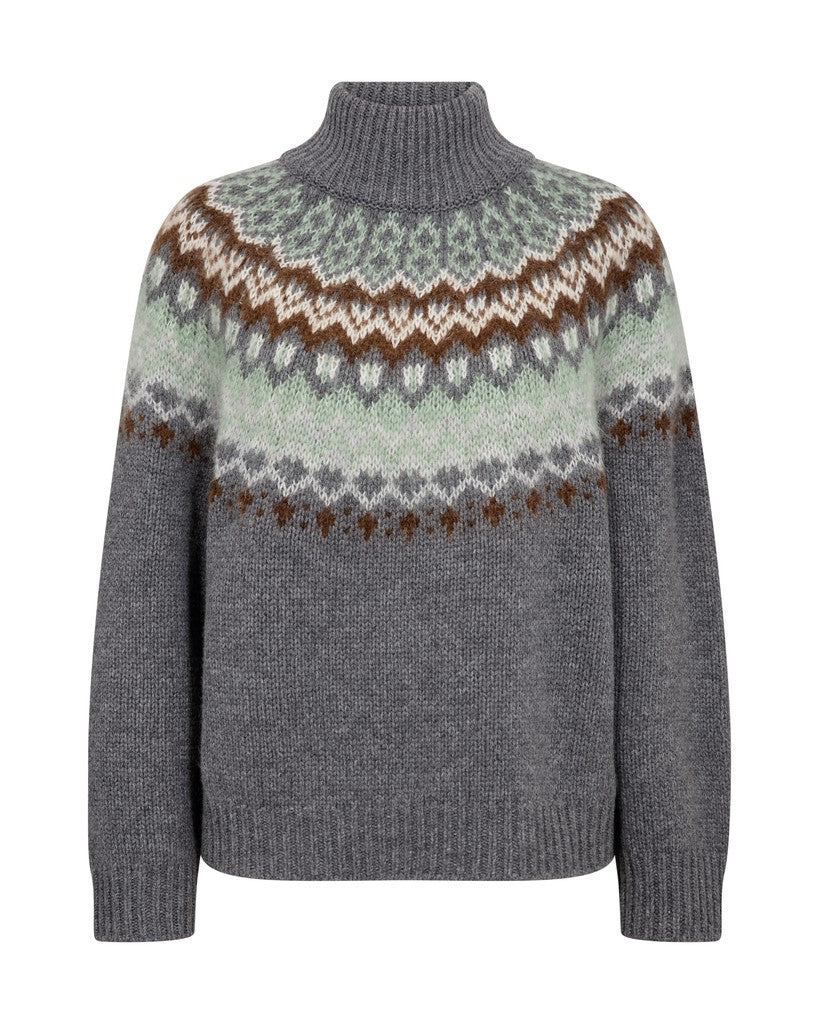 MOS MOSH MMDaya Fjord Highneck Knit grey 183230 226