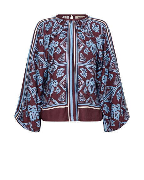 MOS MOSH MMMILKEY LINOCUT BLOUSE WINE 181040 226