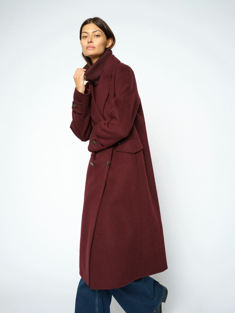 MOS MOSH MMAlva Loisa Mock Neck Coat wine 181410 226