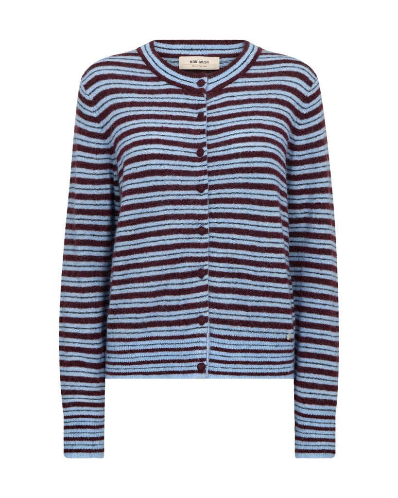 MOS MOSH MMMILVI STRIPE CARDIGAN WINE 183000 226