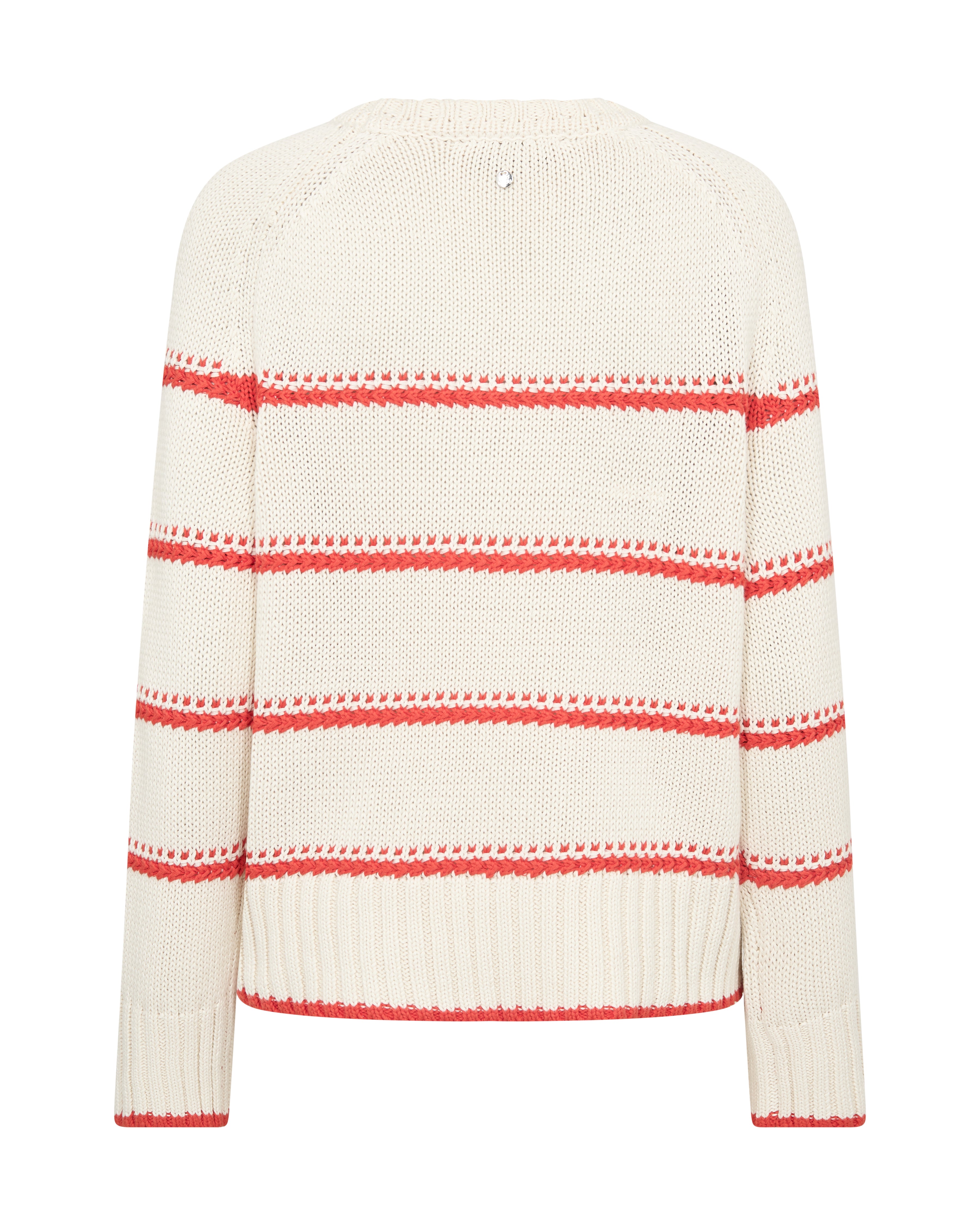 MOS MOSH MMROLA BINE STRIPE CREWNECK KNIT ORANGE 176680 126