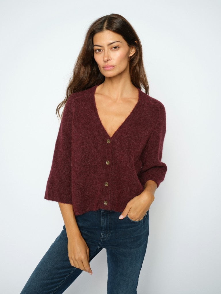 mos mosh mmthora lizet knit cardigan knit wine 180440