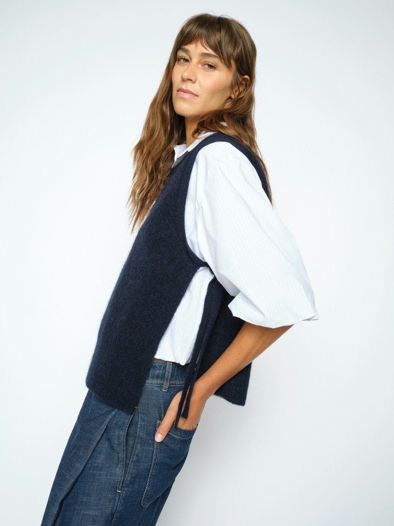 mos mosh mmthora navy tie knit vest smart casual