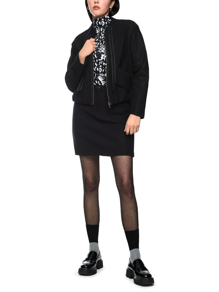 MARCCAIN BLACK ZIP WOOL JACKET BS3114J30 900 226