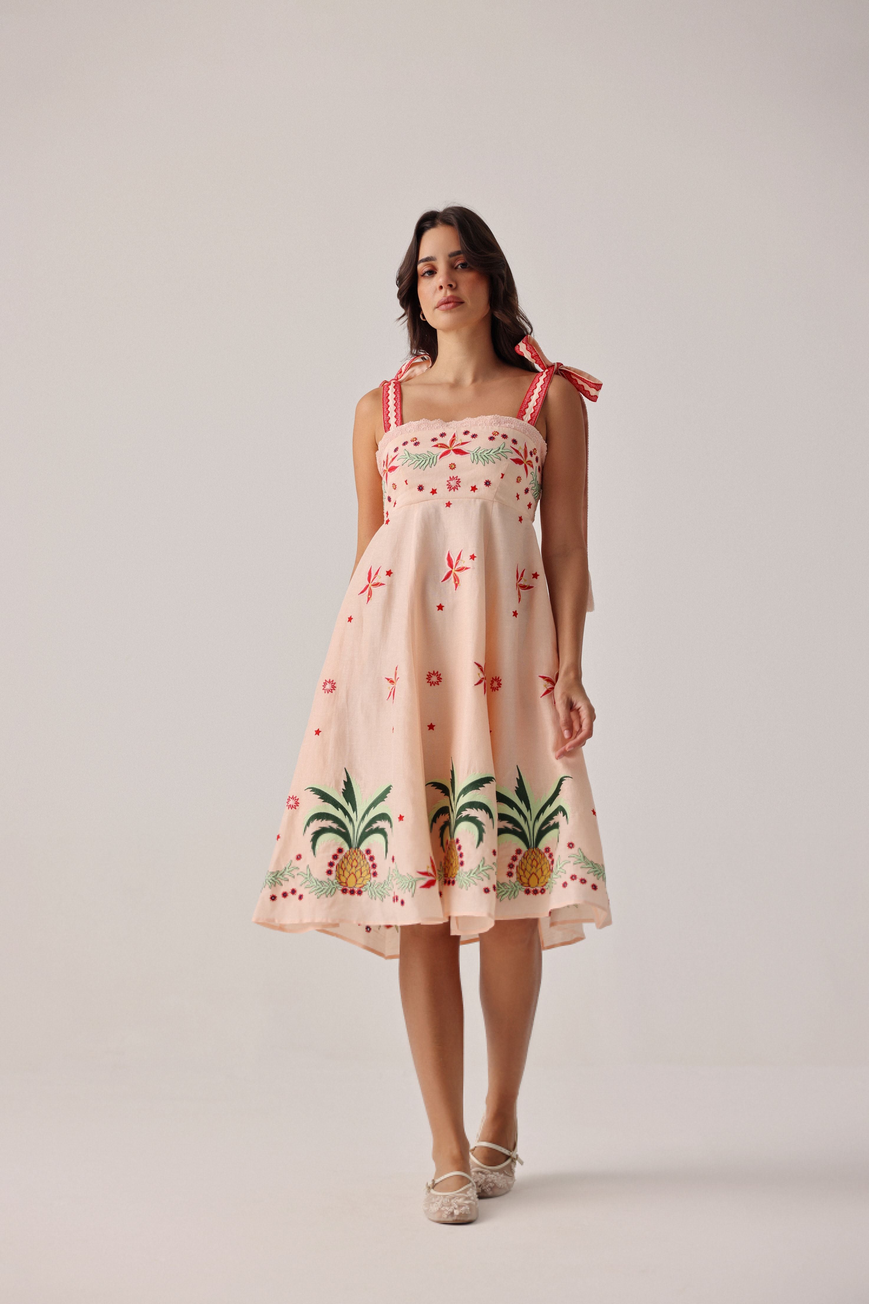 NOIB NORA MIDI DRESS PEACH 126