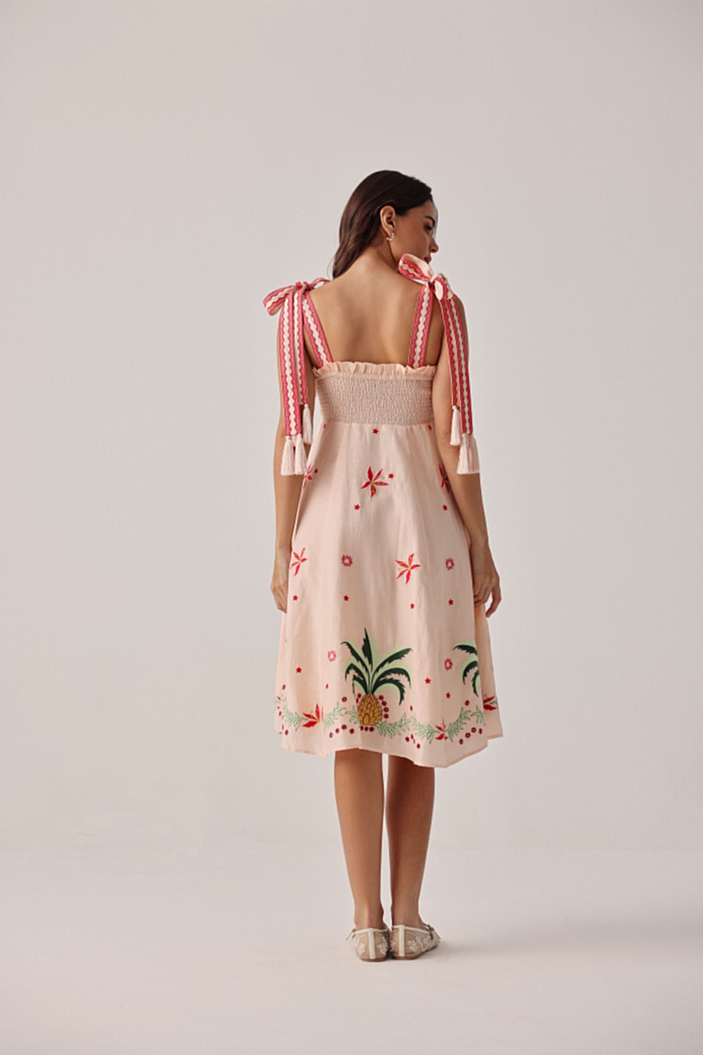 NOIB NORA MIDI DRESS PEACH 126
