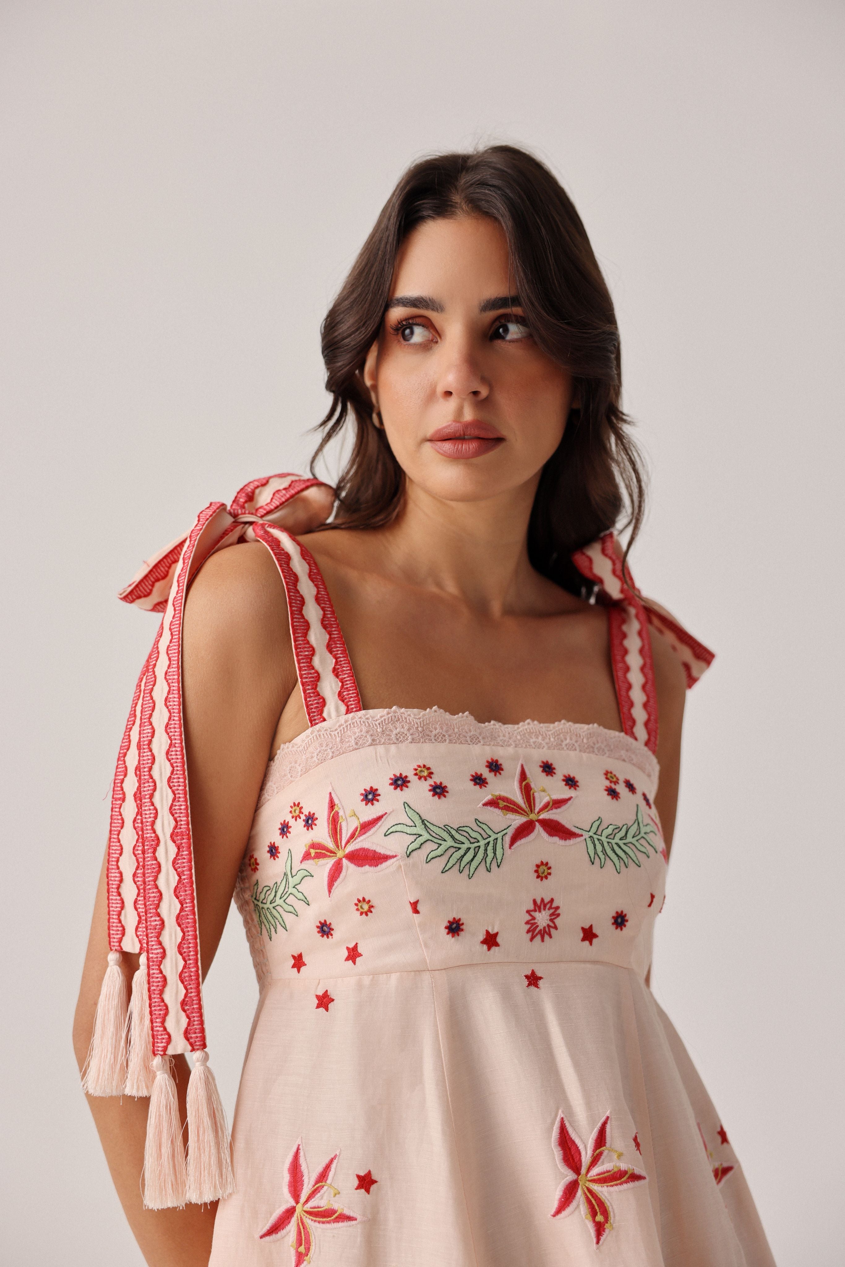 NOIB NORA MIDI DRESS PEACH 126