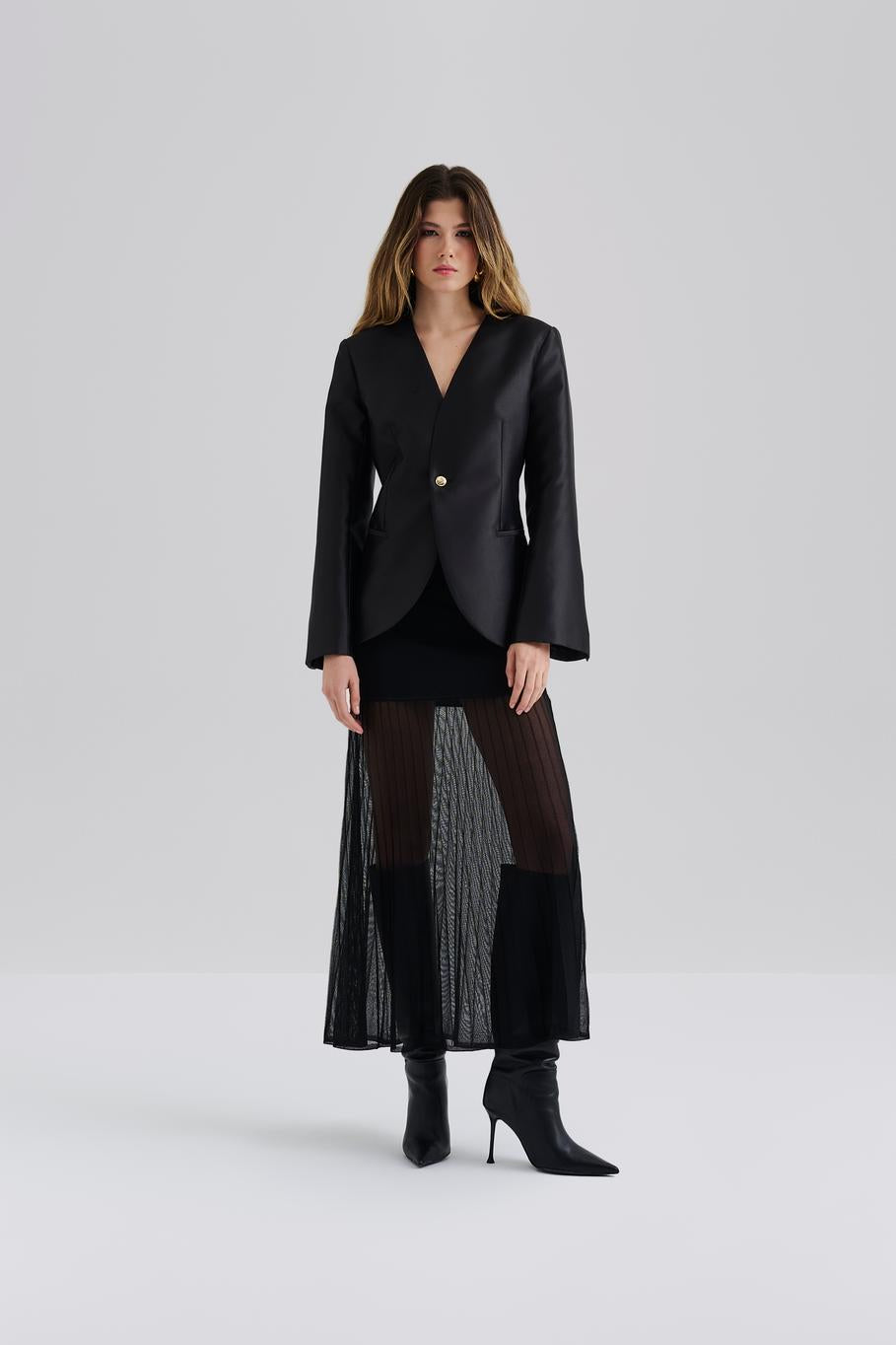 MALINA NORI BLACK SCALLOPED JACKET 225