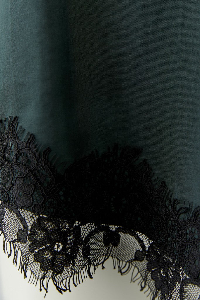 OUI GREEN SATIN TOP 100004 226