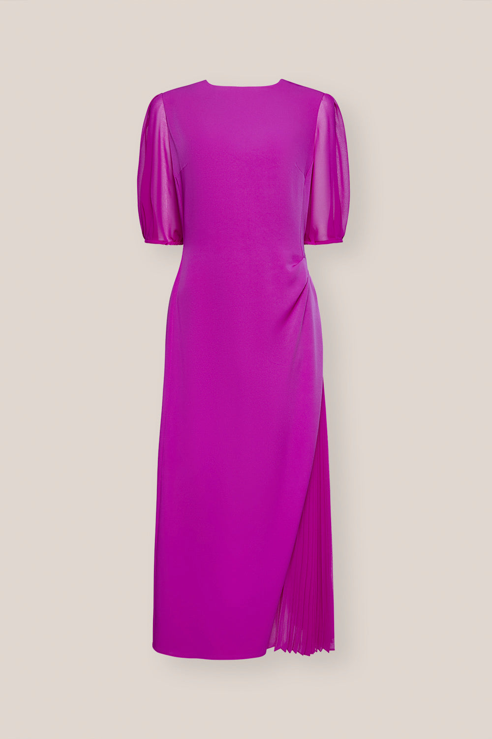 ELENA MIRO PINK SIDE PLEAT CHIFFON DRESS 7379P0 125