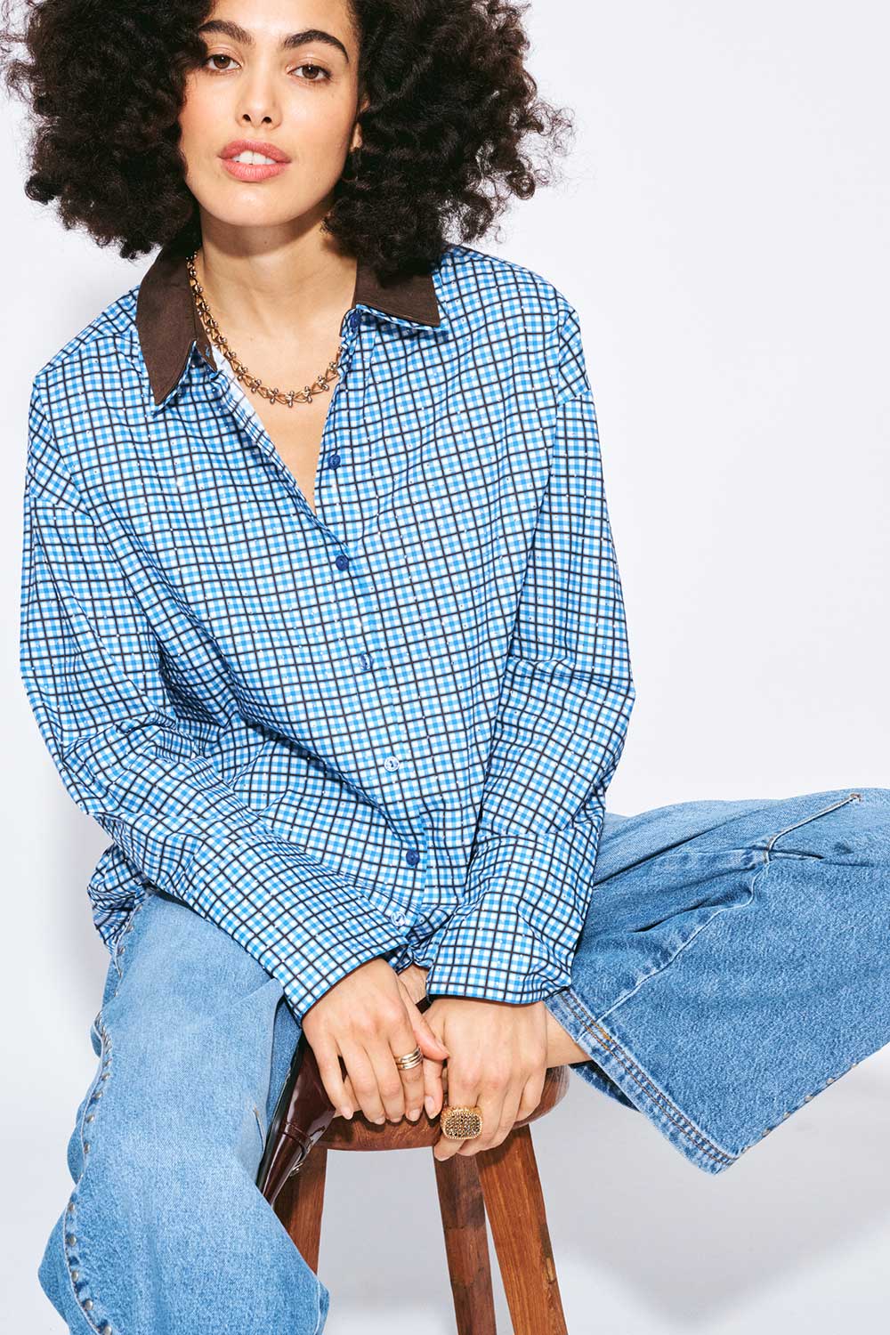 9709 pom blue blouse
