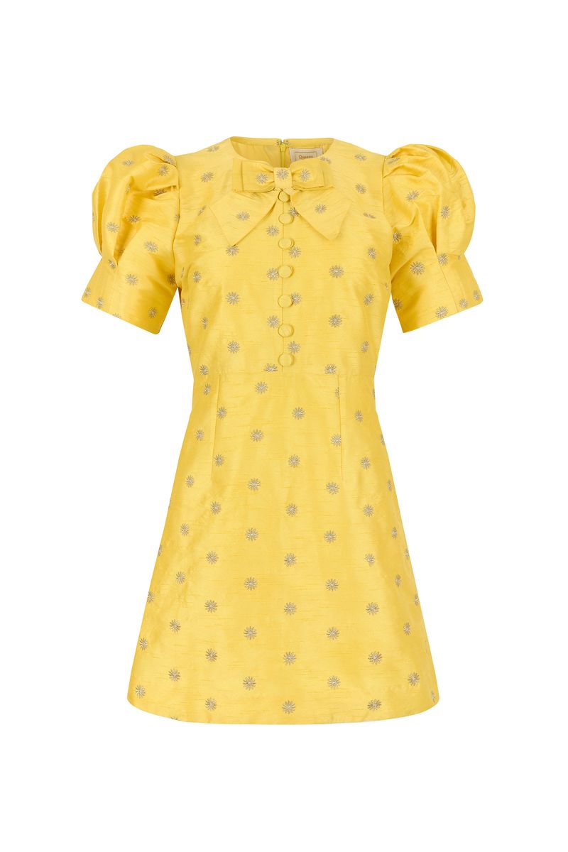 QUEENS OF ARCHIVE - PRIMROSE MARIGOLD YELLOW MINI DRESS QOA232 126