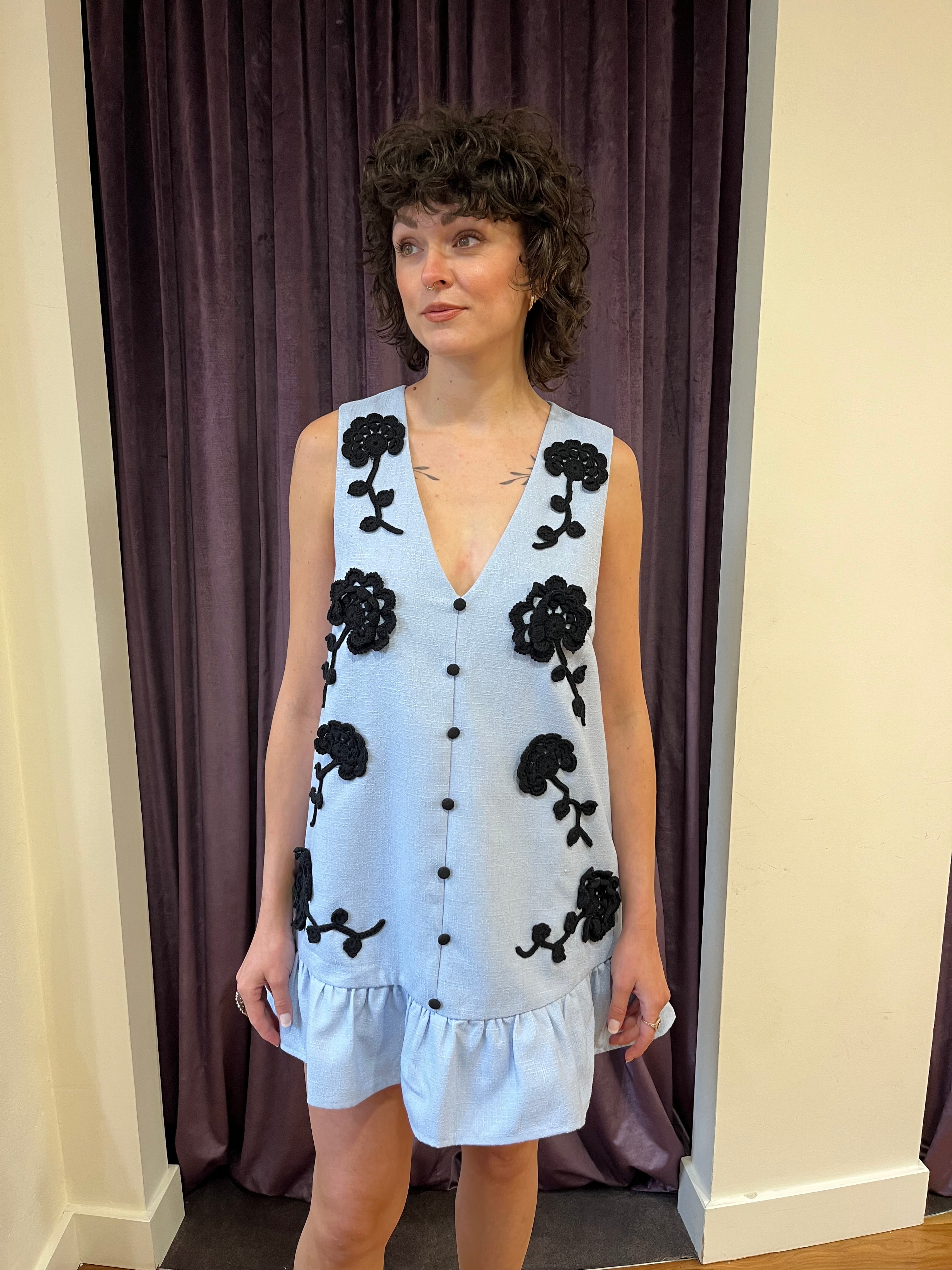 SISTER JANE DORIE CROCHET FLORAL MINI DRESS 125