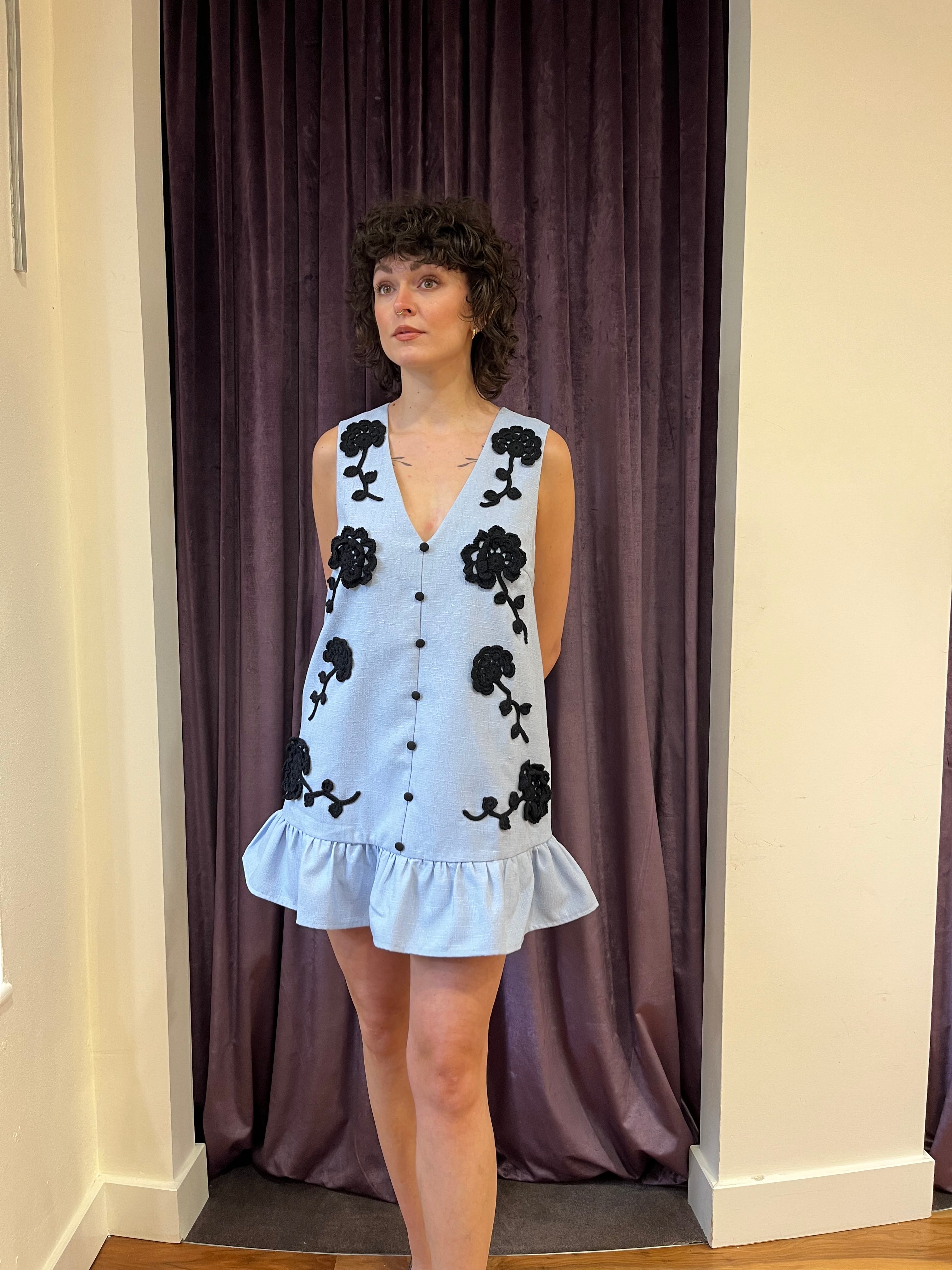 SISTER JANE DORIE CROCHET FLORAL MINI DRESS 125