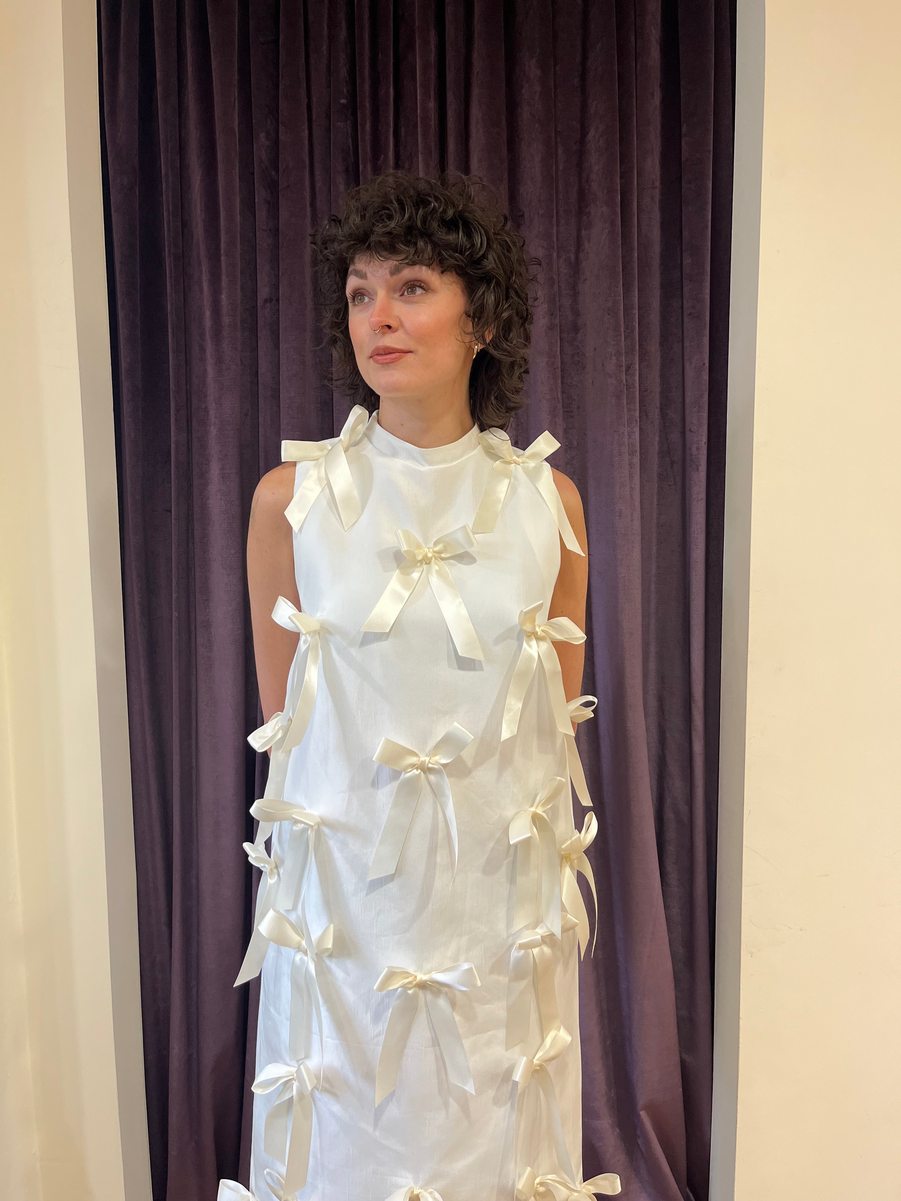 SISTER JANE SNOWDROP BOW MIDI DRESS 125