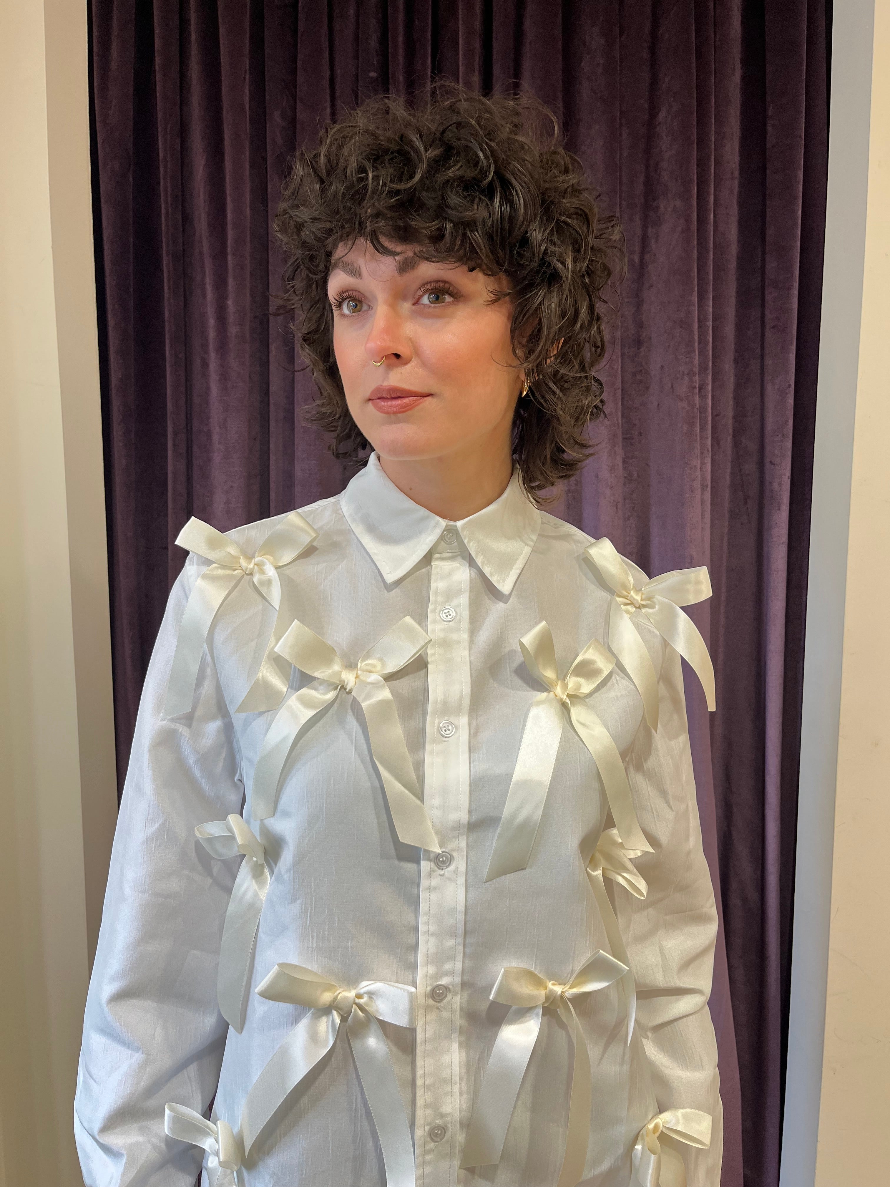 SISTER JANE SNOWDROP SATIN BOW SHIRT 125