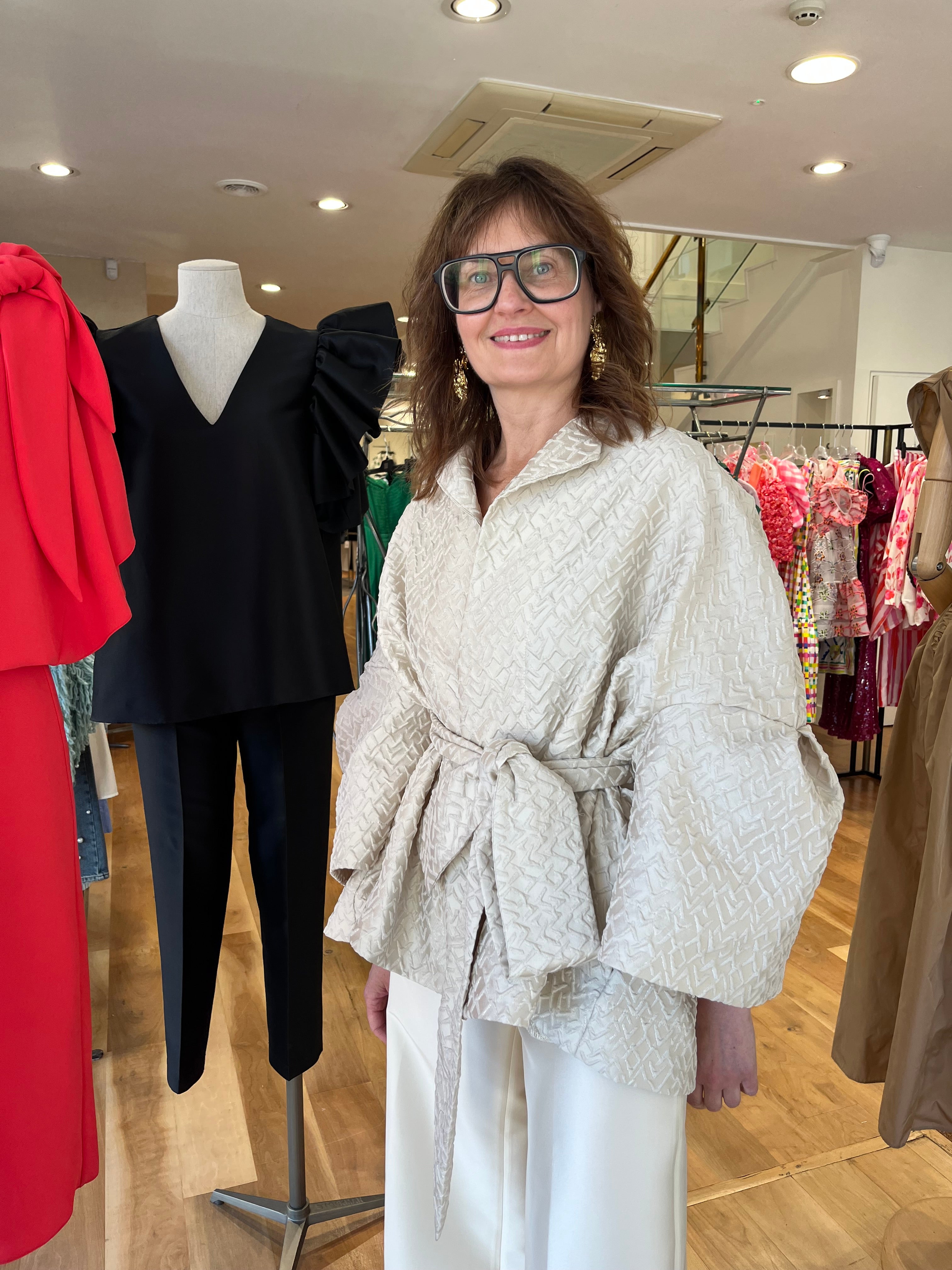 ROISIN LINNANE NICO ECRU JACQUARD JACKET 125