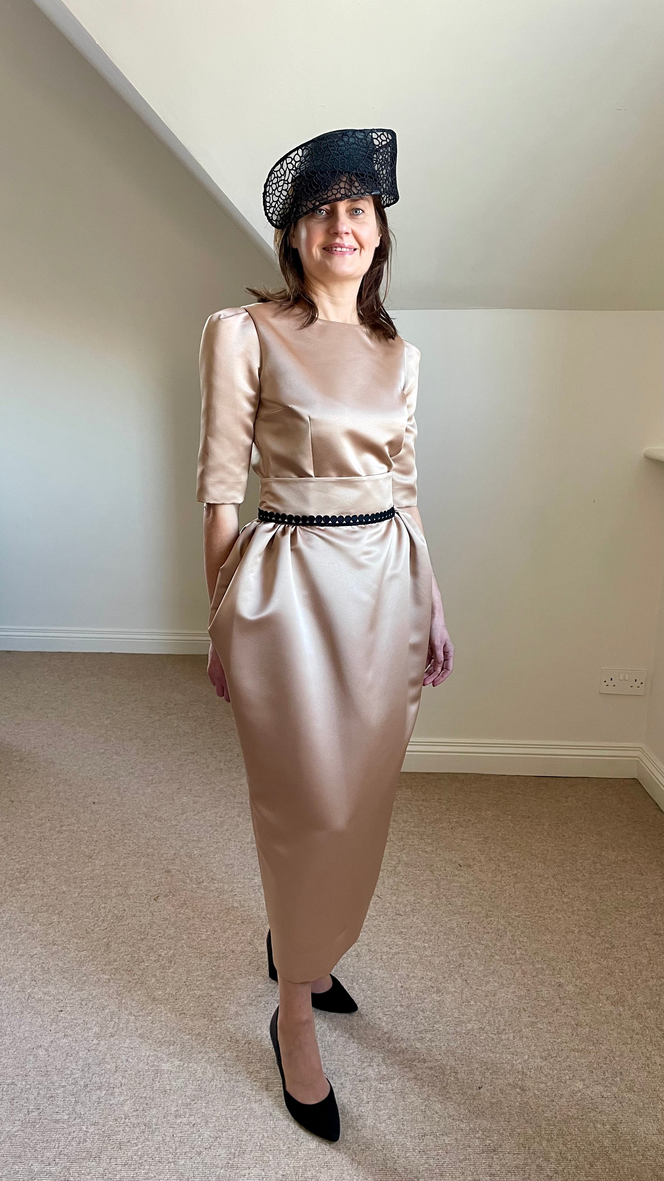 AND TATE CASEY CARAMEL SATIN TULIP SKIRT 224