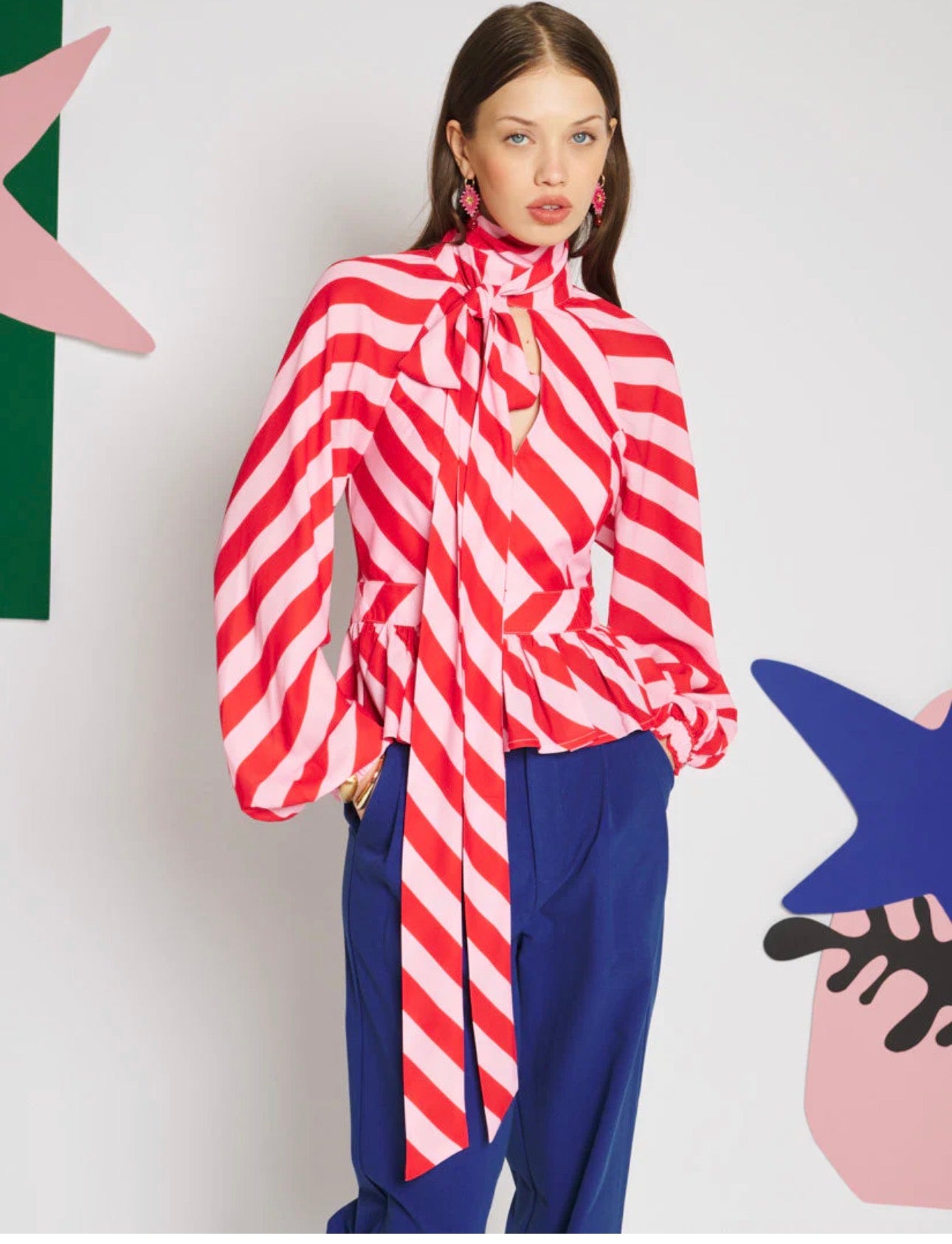 SISTER JANE PINK MENTON STRIPE TOP TO652PNK 226