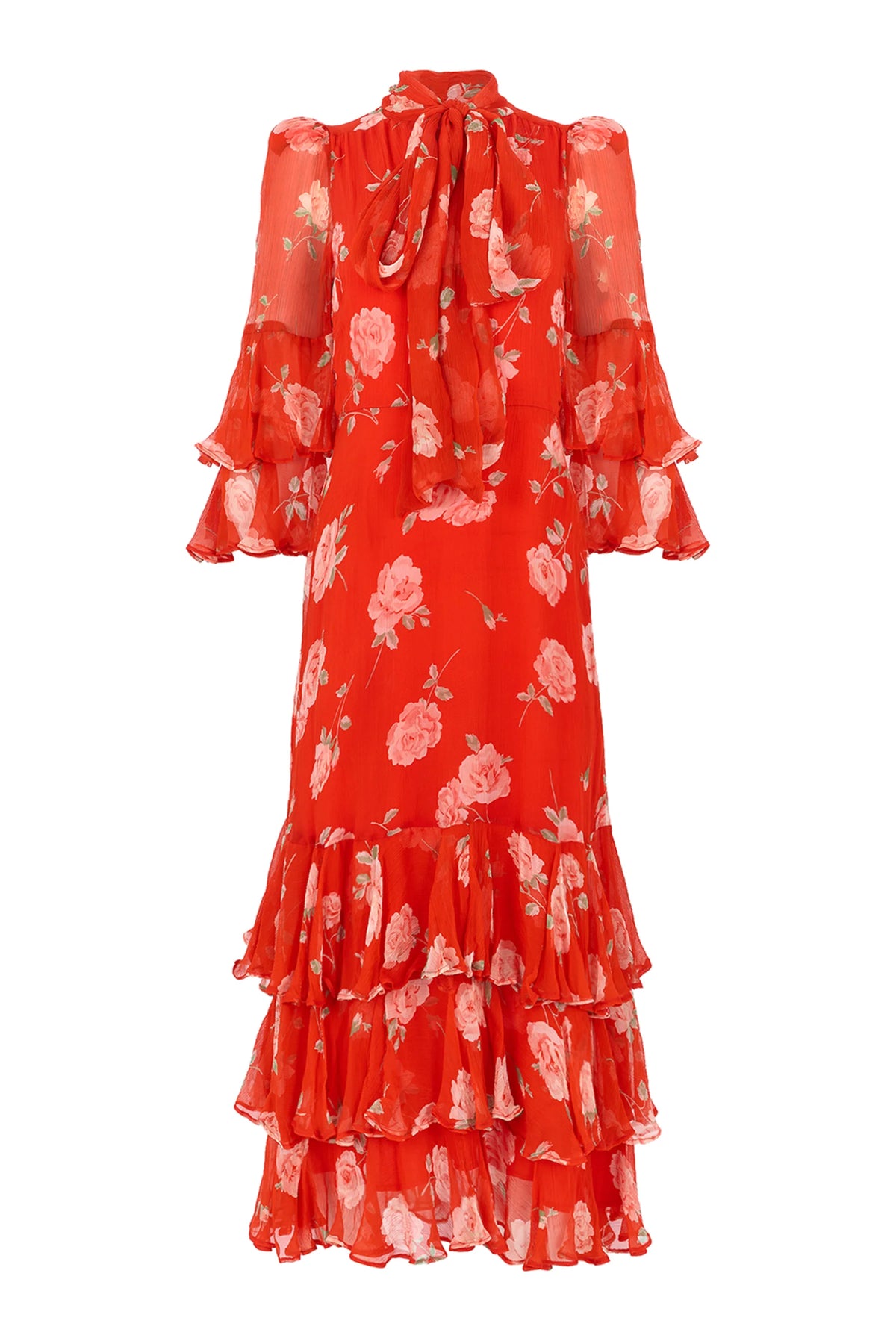 QUEENS OF ARCHIVE ELENA RED FLORAL DRESS 226