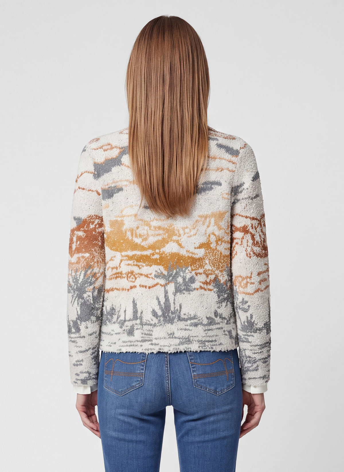 RABE GREY FRINGE PRINT CARDIGAN 57-121533 226
