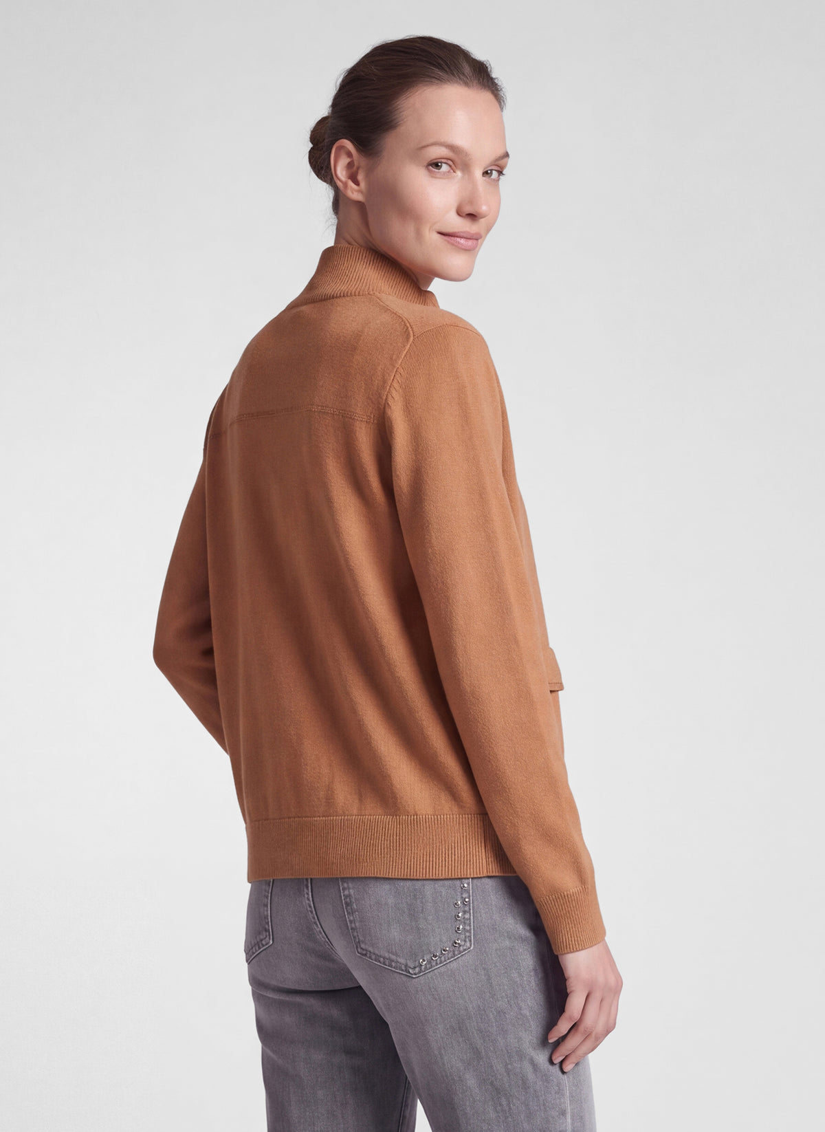 RABE TAN ZIP UP CARDIGAN 57-121532 226