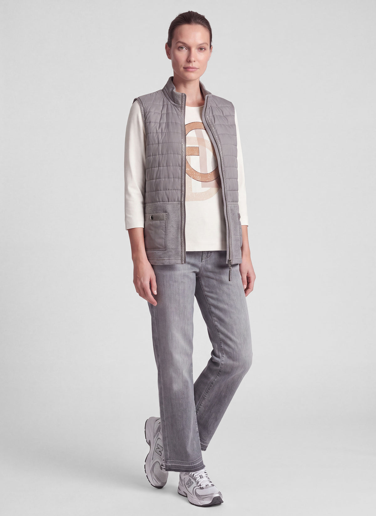 57-121270 rabe grey quilted gilet vest