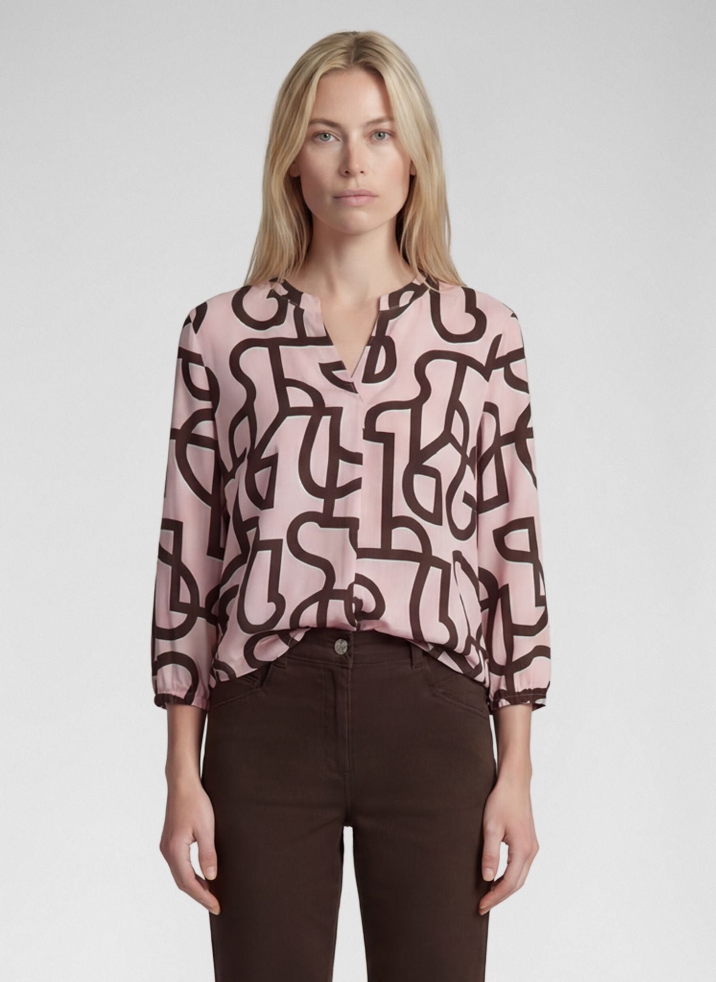 rabe pink print blouse workwear casual
