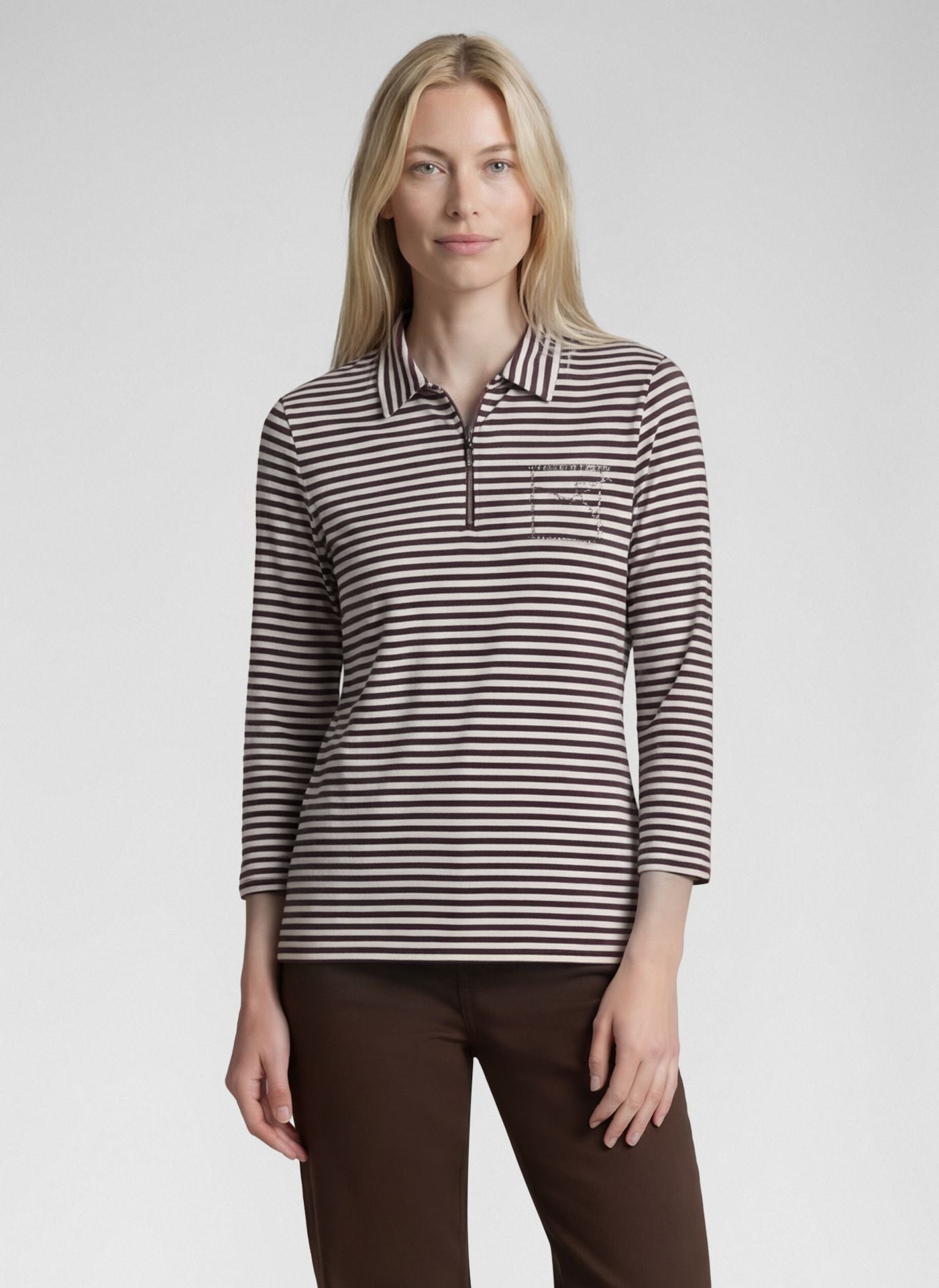 rabe pink stripe polo shirt 57-111351 casual workwear
