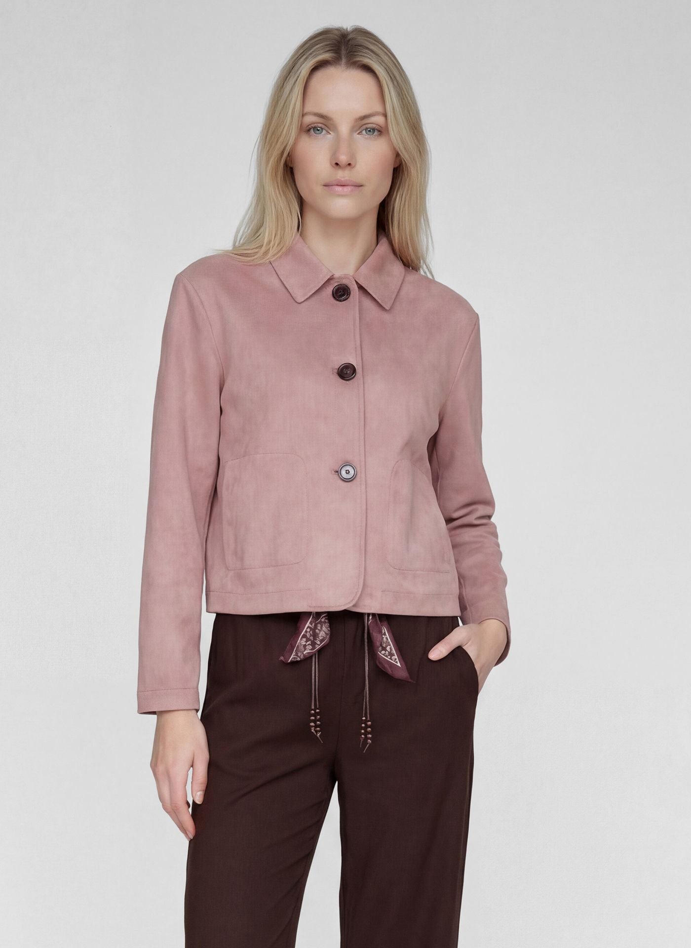 rabe pink sued jacket 57-111020 smart casual