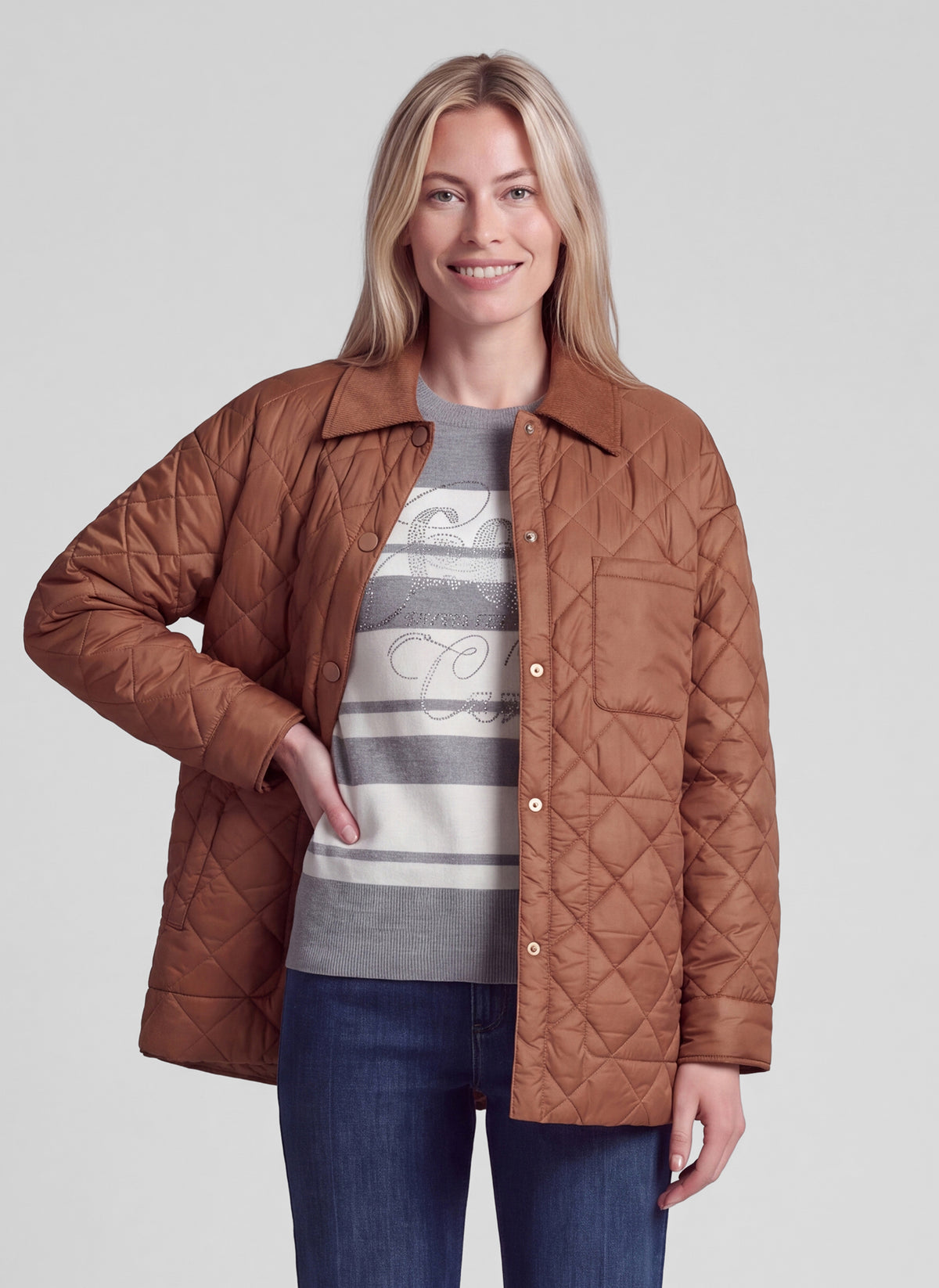 57-121821 rabe tan quilted outdoor jacket