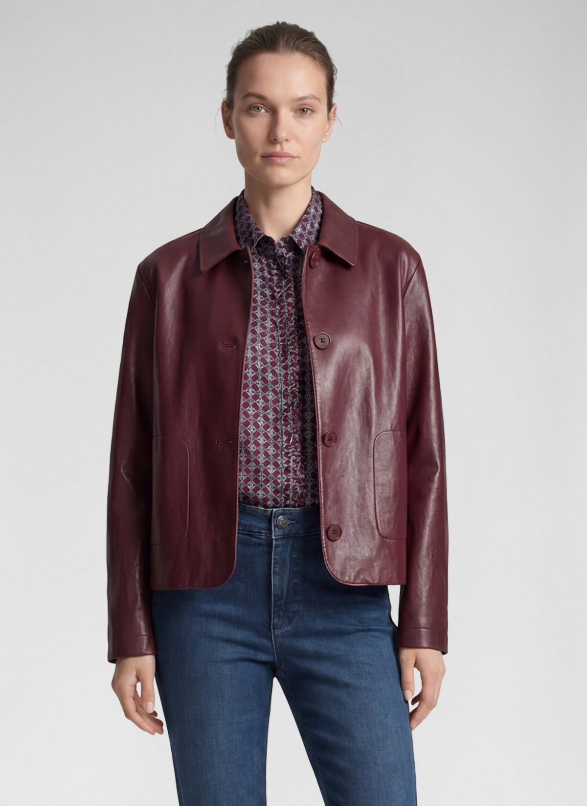 57-114021 rable wine pleather jacket outerwear