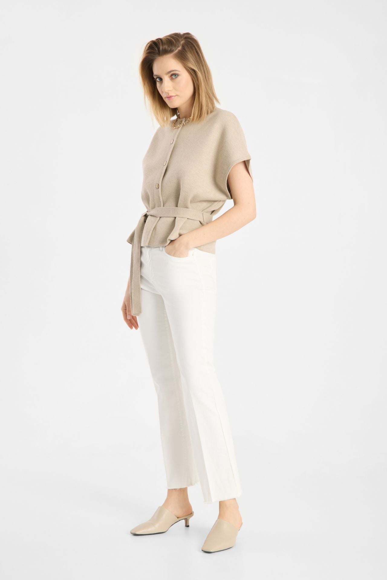 RAFFAELLO ROSSI WHITE Vic Bootleg JEANS 20812/9404 126