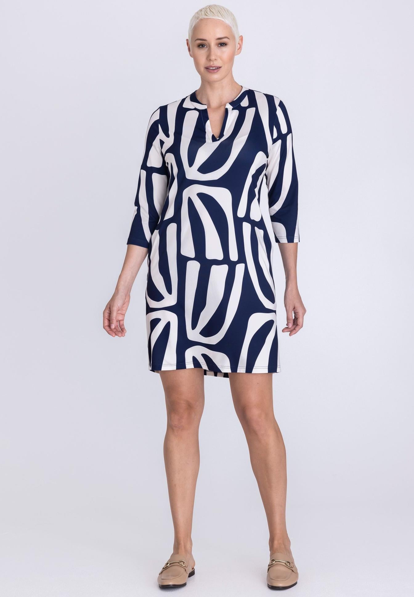 TUZZI JERSEY DRESS NAVY 412503843 126