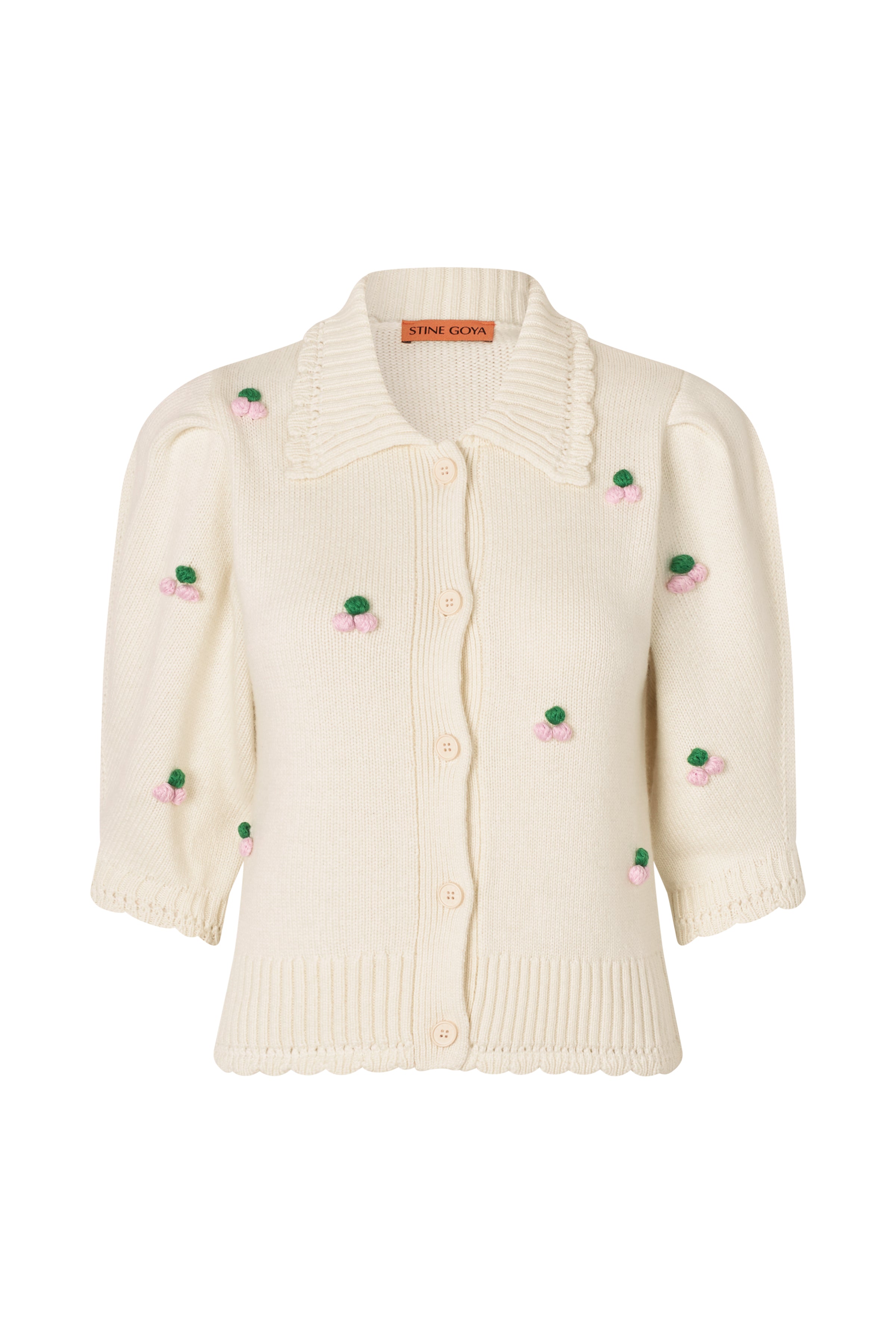 STINE GOYA WOOL BUBBLE KNIT POLO CARDIGAN 2359 225