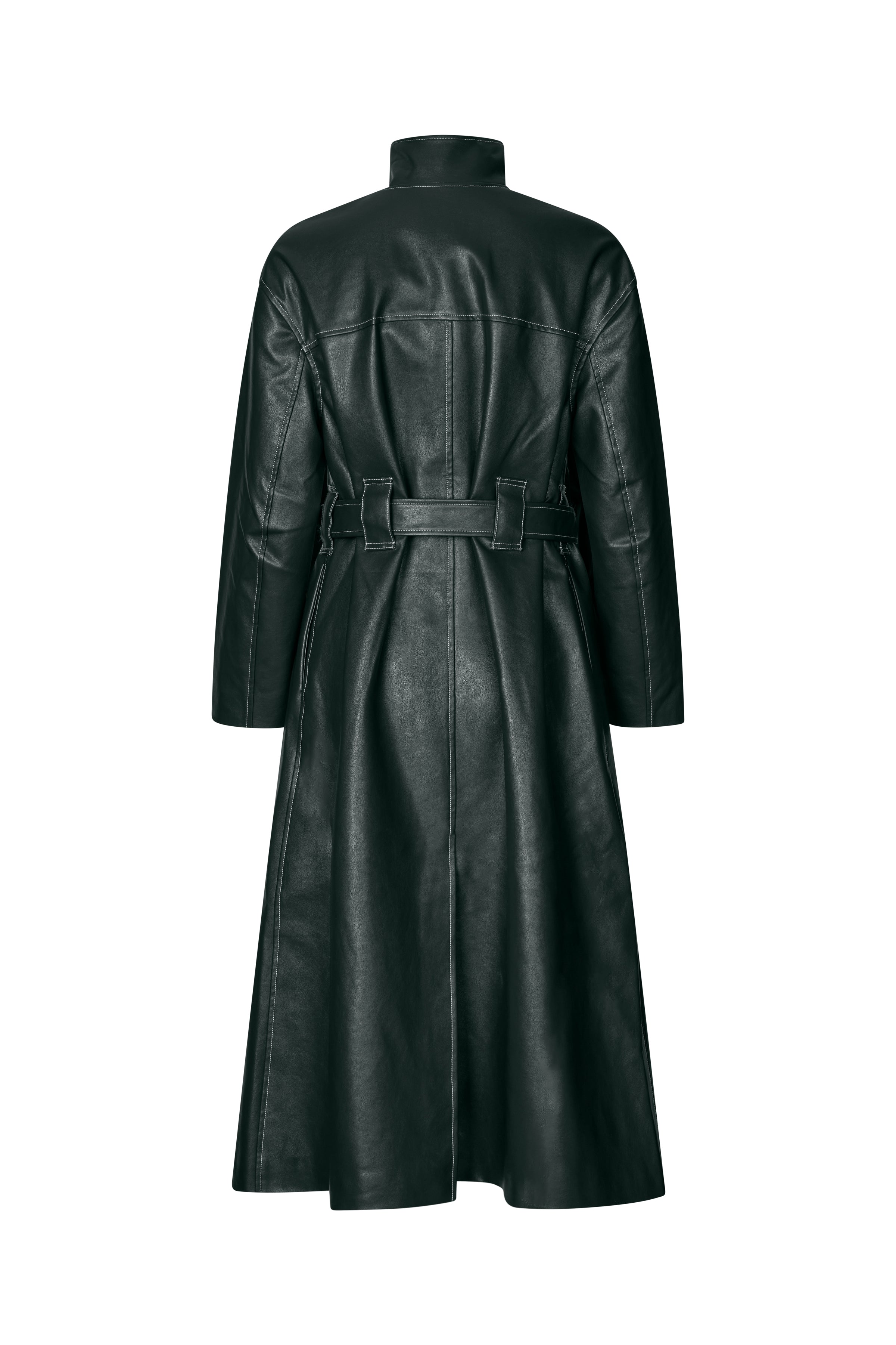 STINE GOYA 2362 HEAVY WEIGHT FAUX LEATHER, DROPPED SHOULDER HIGH COLLAR COAT 225