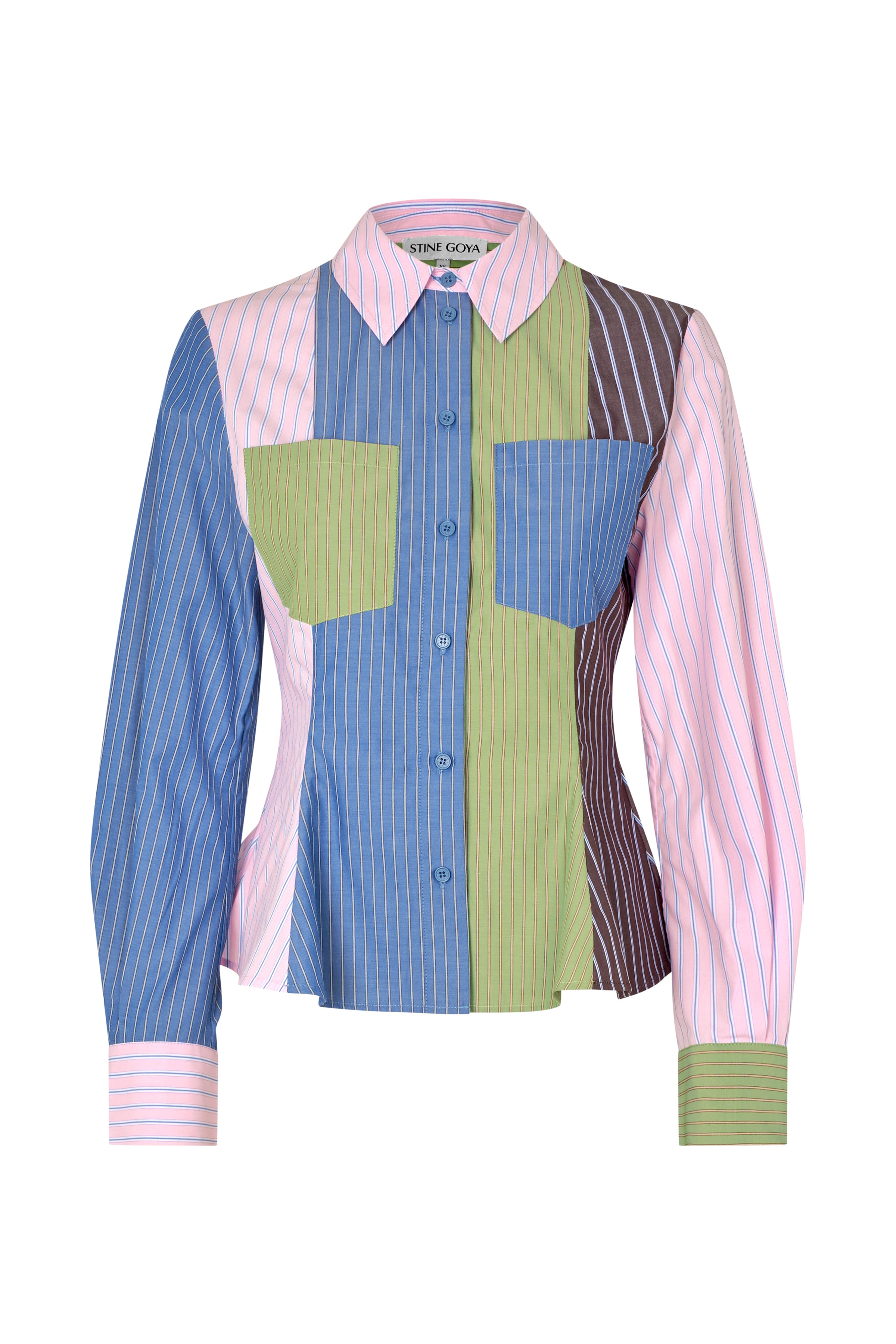 STINE GOYA 2405 MULTI-STRIPE SHIRTING, POCKET PEPLUM SHIRT 225