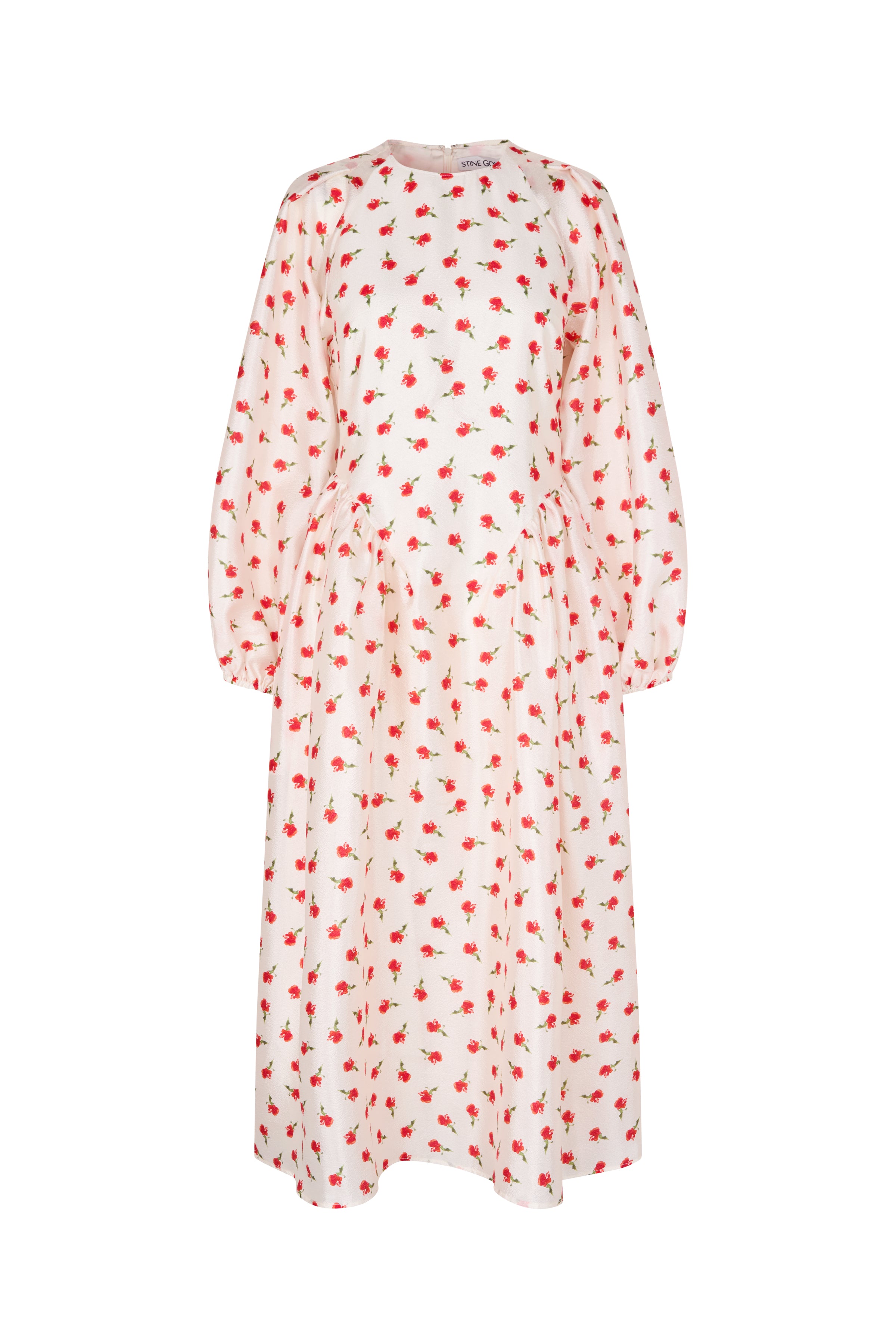 STINE GOYA RED FLAT TEXTURED POLY, LONG SLEEVE VOLUMINOUS DRESS SG-PS26-D211-2067 126