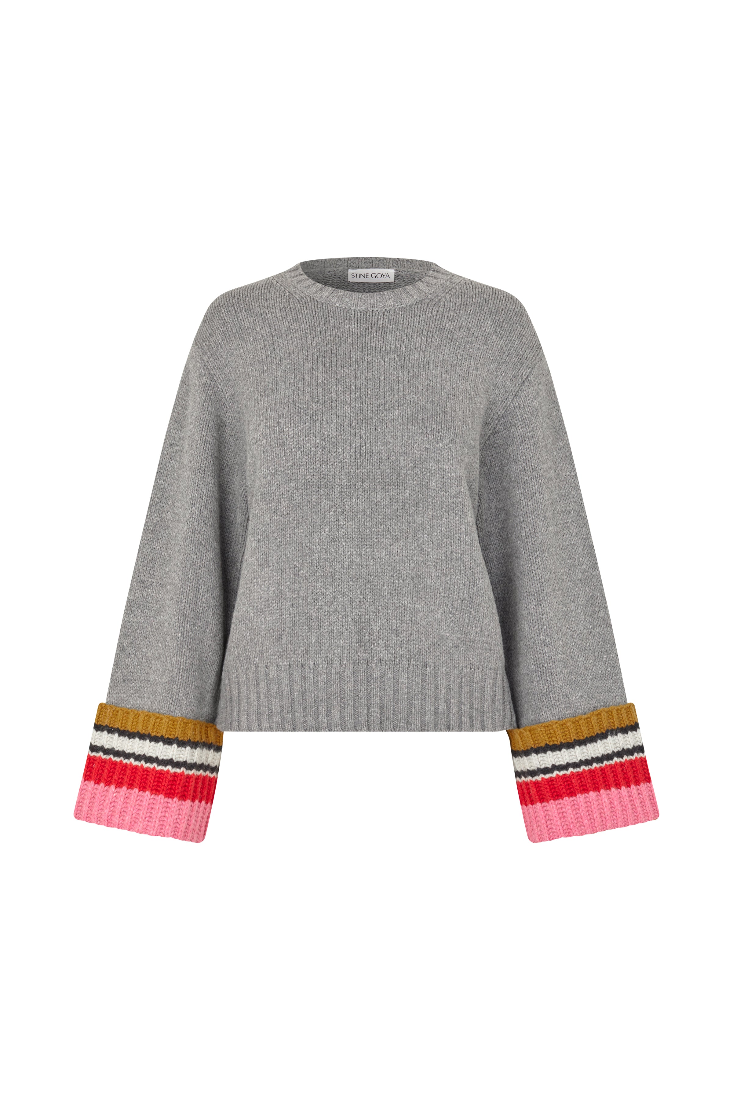 STINE GOYA GREY CHUNKY COTTON WOOL, CHUNKY SLEEVE SWEATER SG-PS26-K060-2421 126