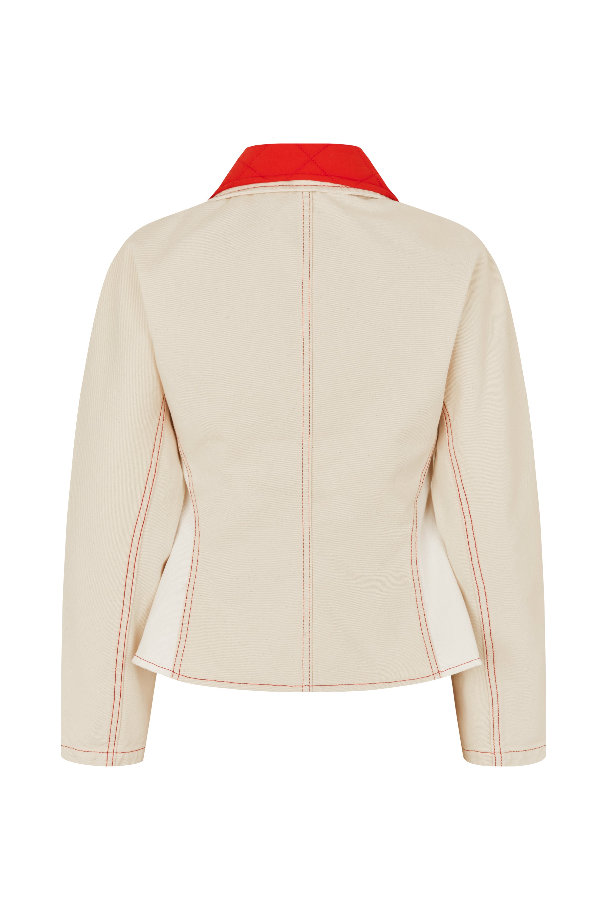 STINE GOYA CREAM DOUBLE RINSE DENIM, PEPLUM COLLAR JACKET SG-PS26-O007-2453 126