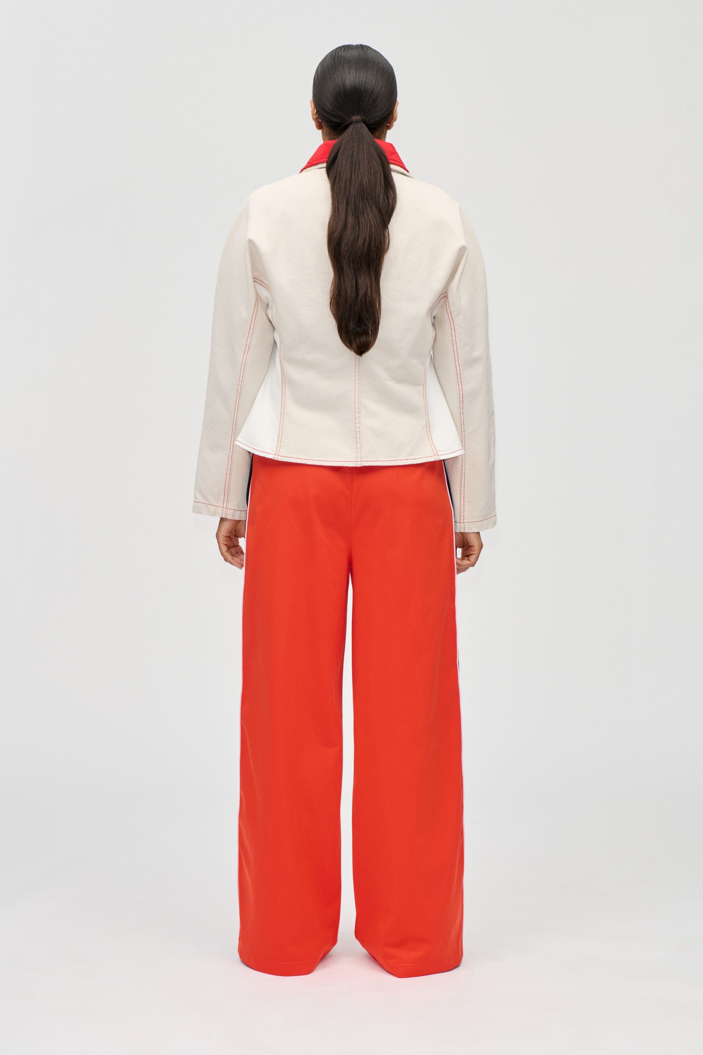 STINE GOYA CREAM DOUBLE RINSE DENIM, PEPLUM COLLAR JACKET SG-PS26-O007-2453 126