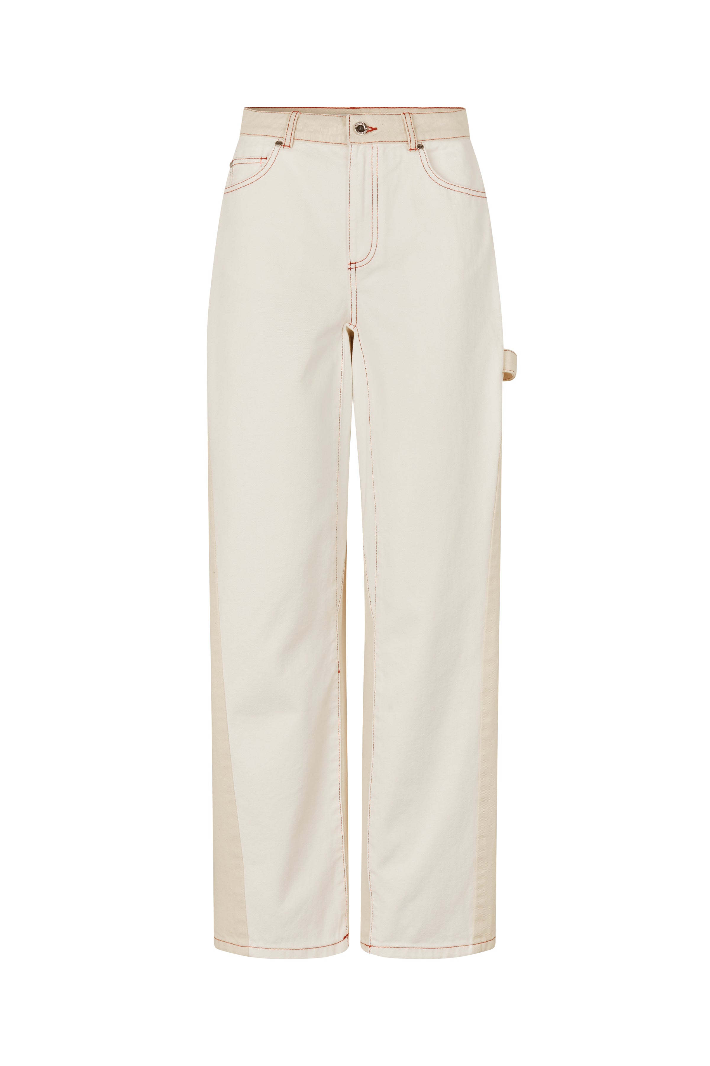 STINE GOYA CREAM DOUBLE RINSE DENIM, TWIST KNEE SEAM DENIM PANTS SG-PS26-P136-2453 126