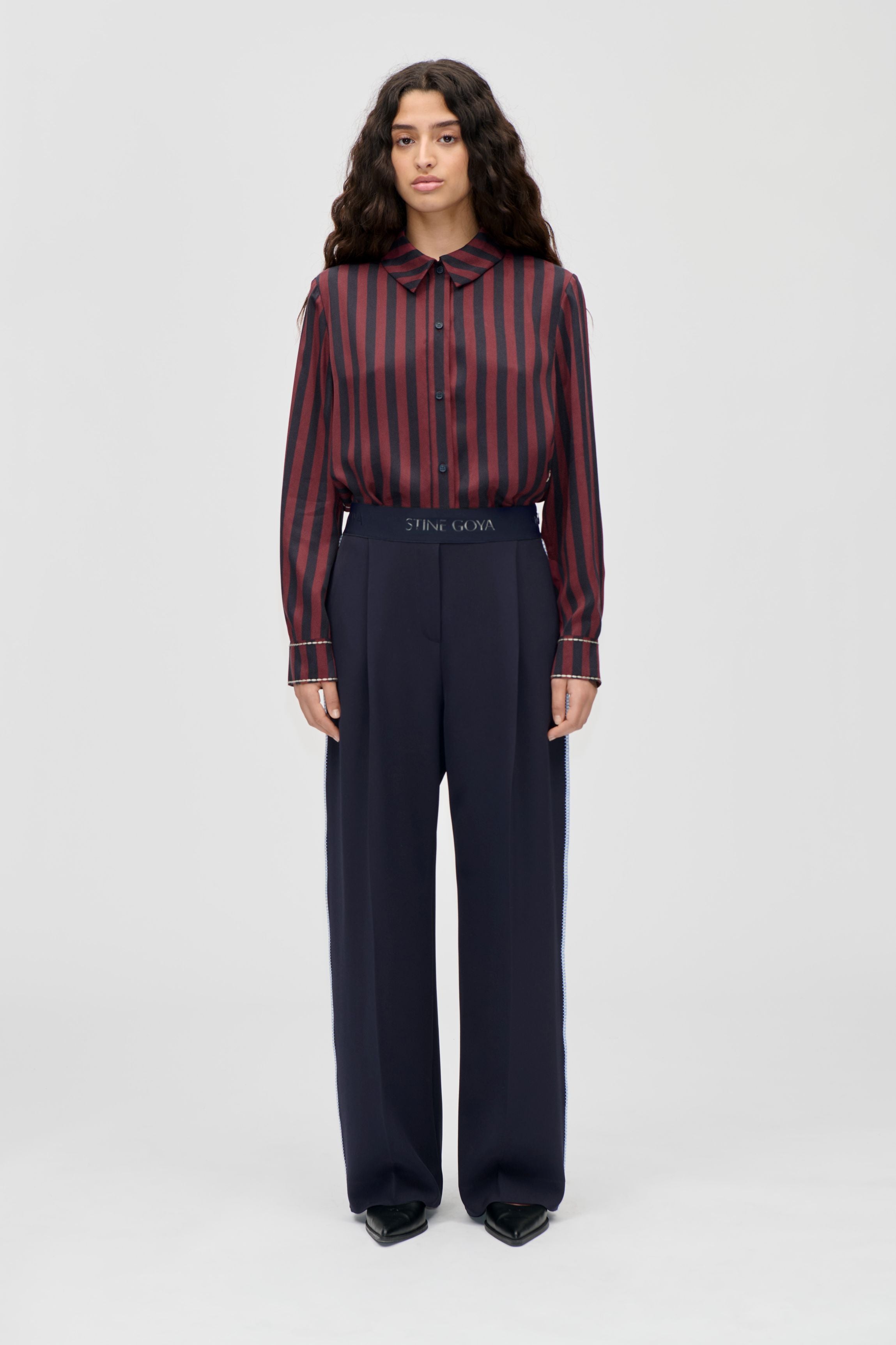 STINE GOYA NAVY DRY VISCOSE, LONG SLEEVE SHIRT SG-PS26-T091-2263 126