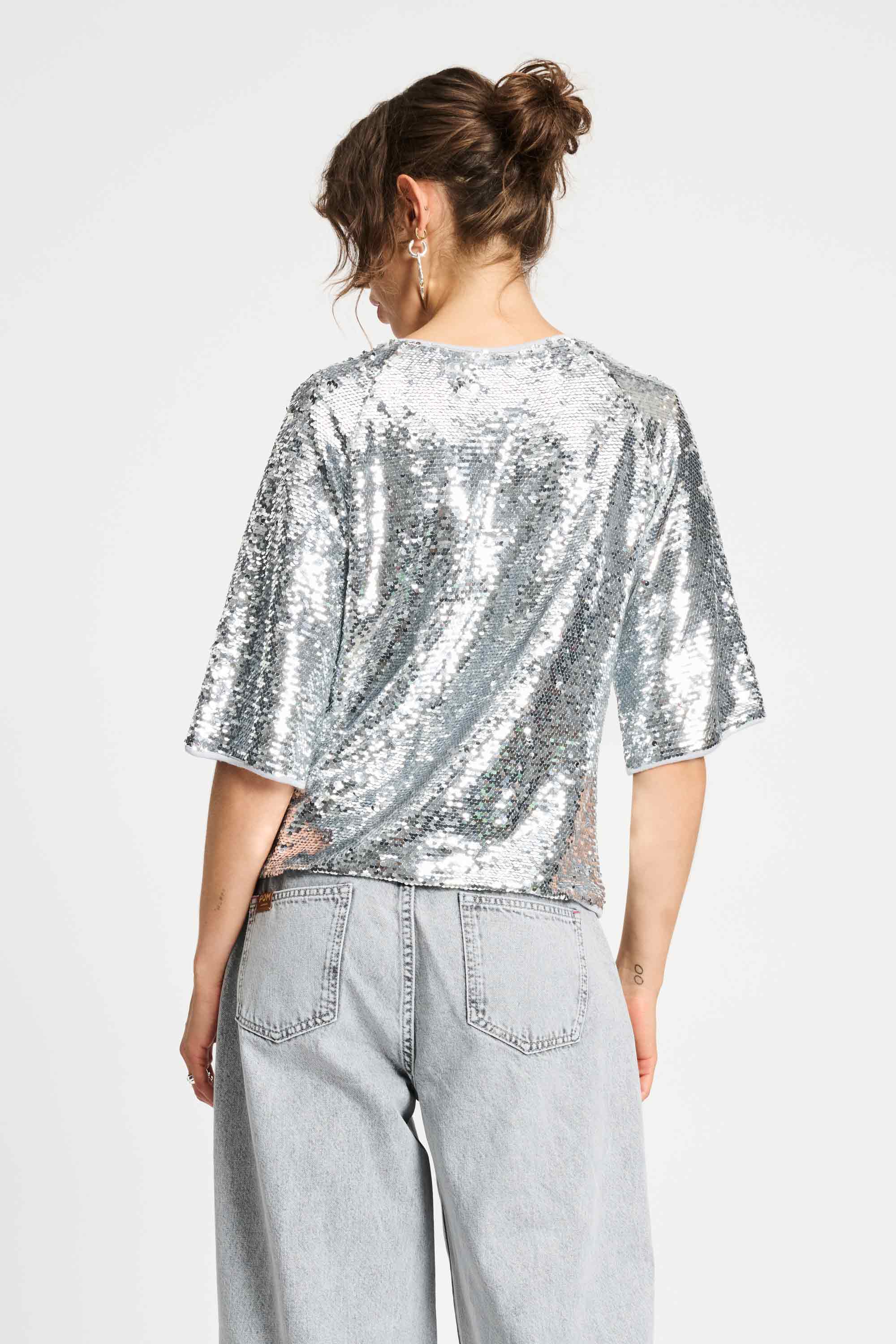 POM TOP - SEQUINS SILVER SP9275 225
