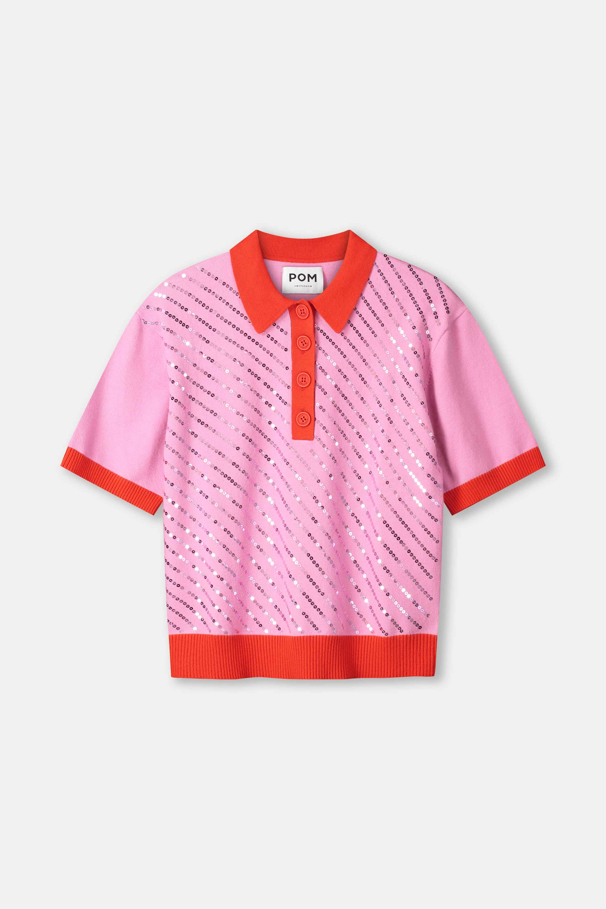 POM TOP - POLO SEQUINS CHEERING PINK SP9492 126