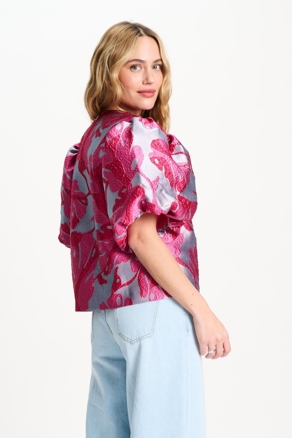 POM TOP - URBAN FLORA BLUE JACQUARD SP9496 126